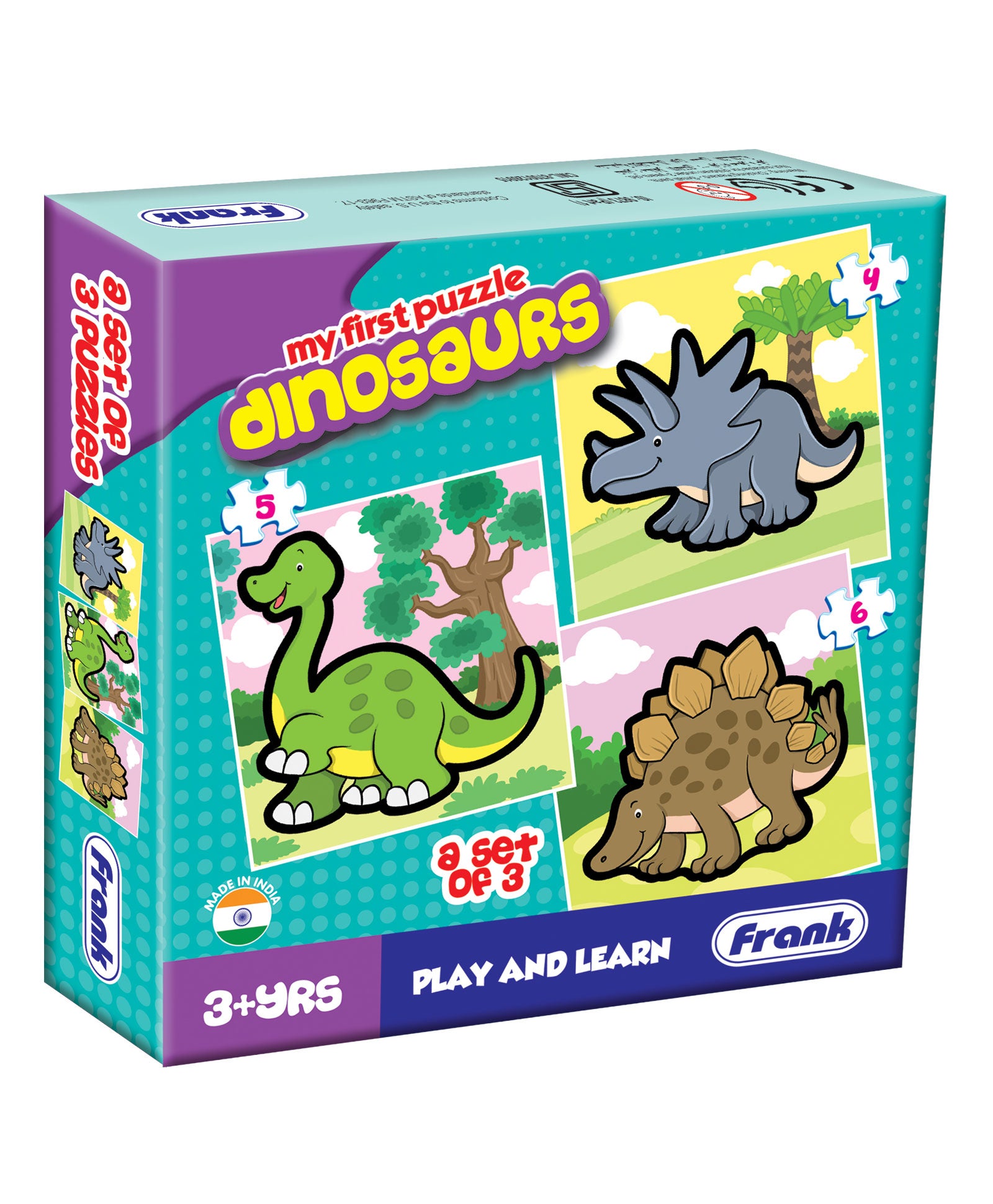 Frank Dinosaurs Jigsaw Puzzle Multicolor- 15 Pieces