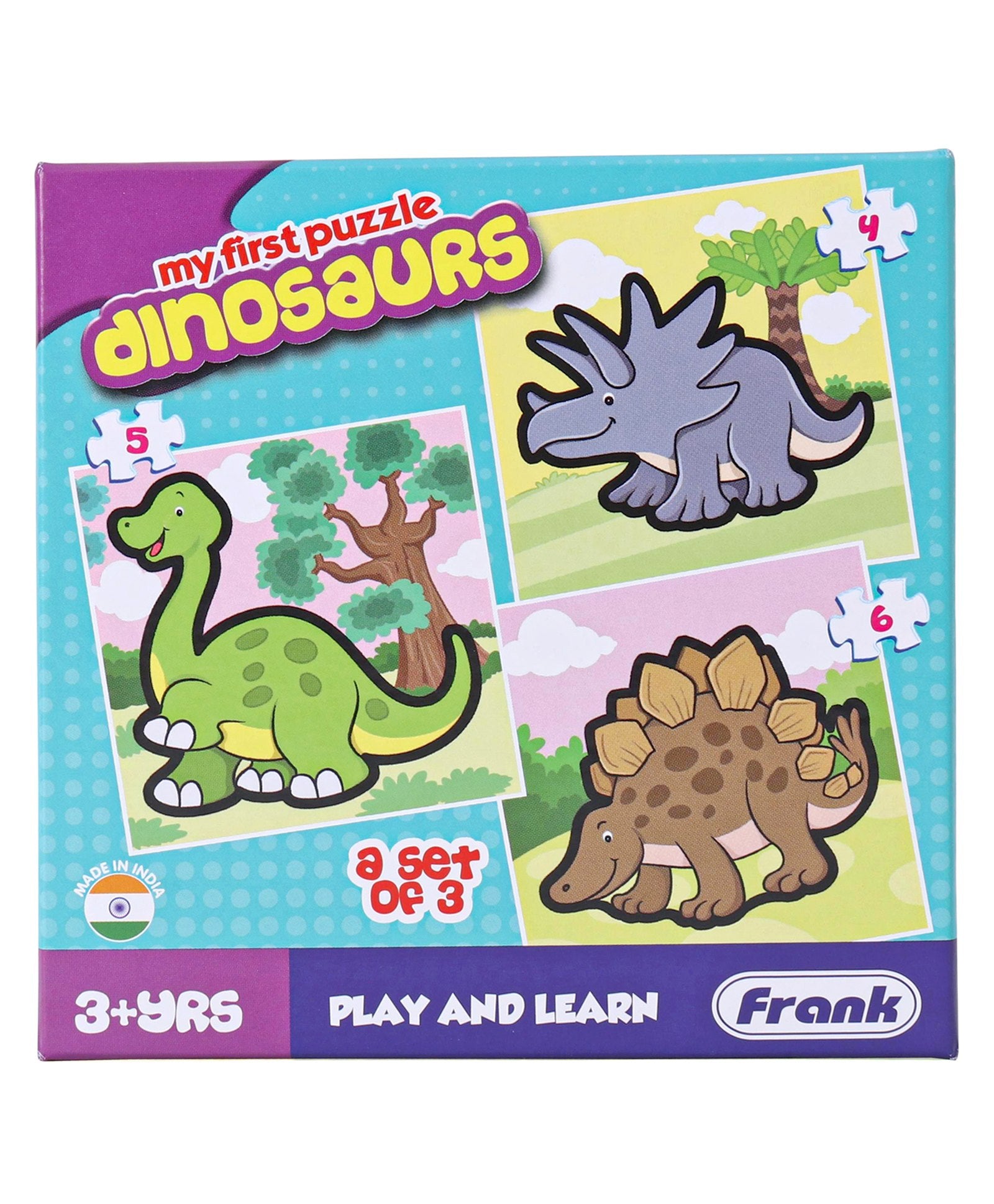 Frank Dinosaurs Jigsaw Puzzle Multicolor- 15 Pieces