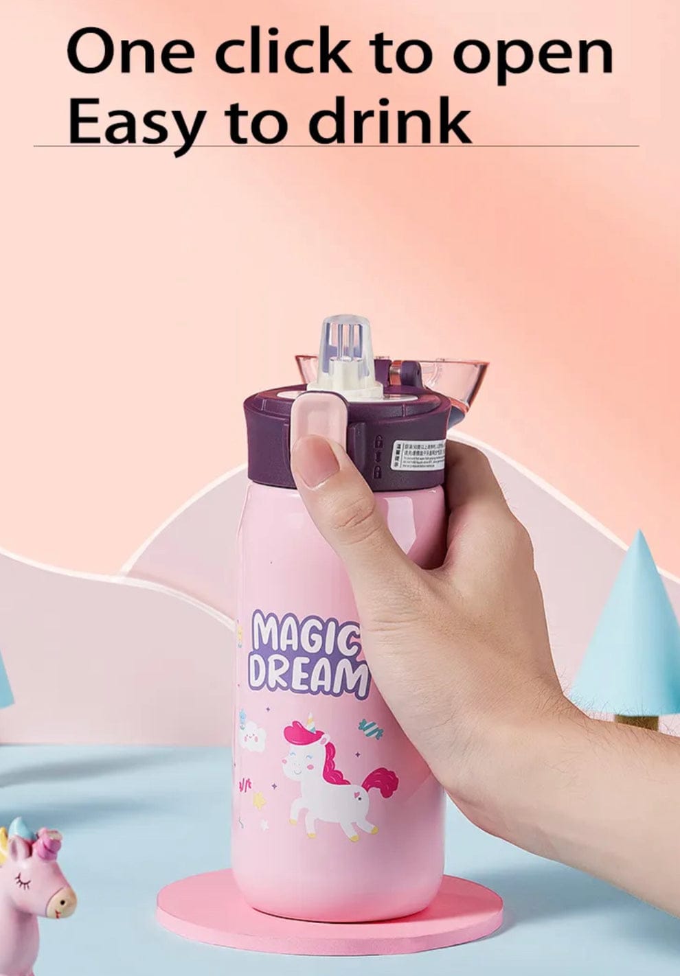 Insulated Stainless Steel Water Bottle for Kids | Double Walled Vacuum Insulated SS-304 Water Bottle | Cartoon Design Hot and Cold Water Bottle – 500ml