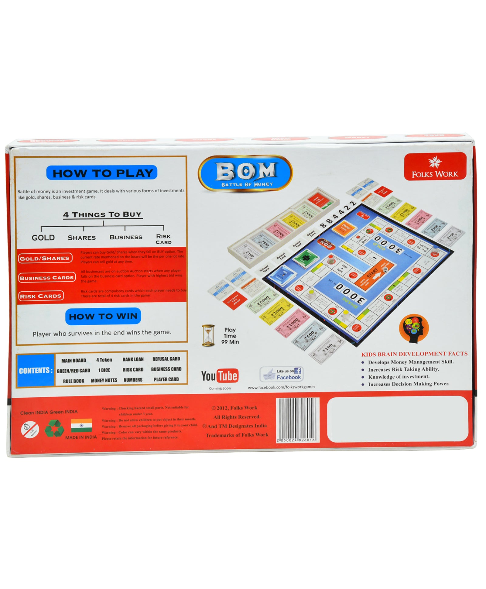 Folks Work Battle of Money Board Game - Multicolour