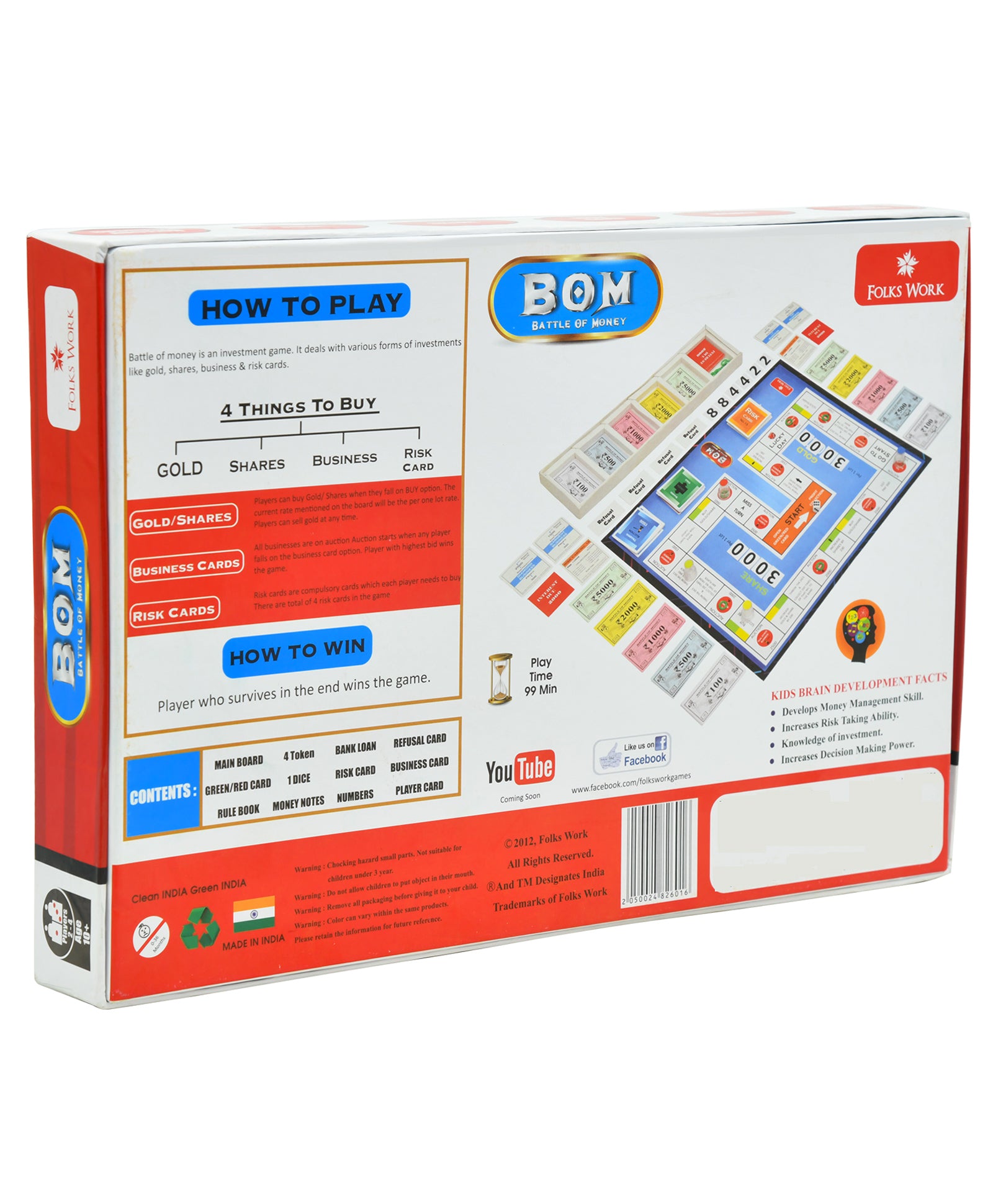 Folks Work Battle of Money Board Game - Multicolour