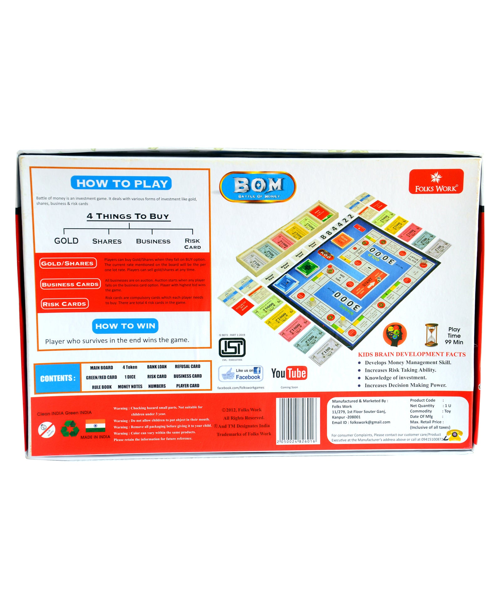 Folks Work Battle of Money Board Game - Multicolour