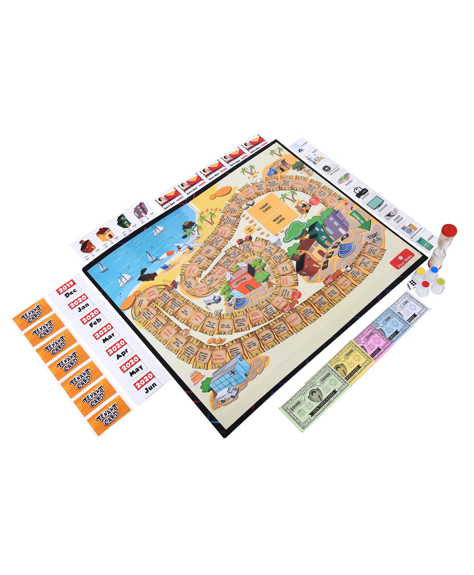 Folks Work Paying Guest Board Game - Multicolour