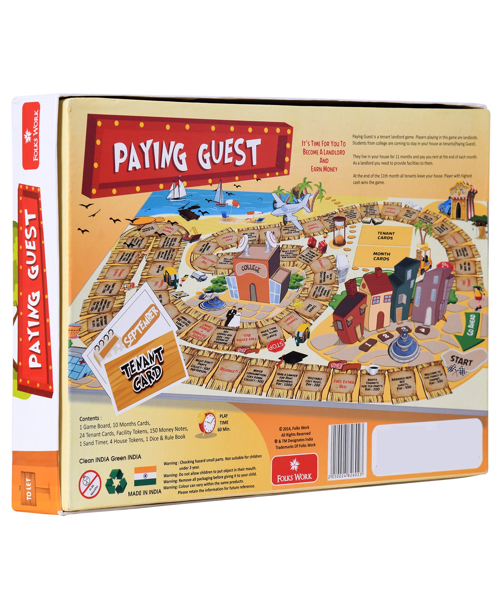Folks Work Paying Guest Board Game - Multicolour