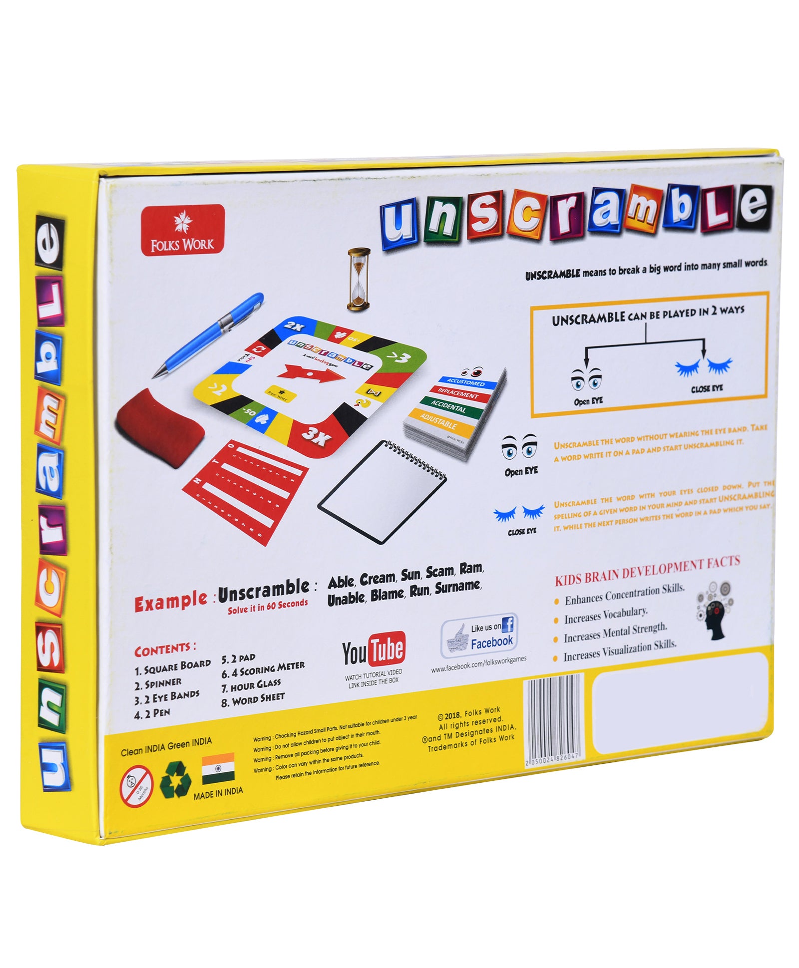 Folks Work Unscramble Board Game - Multicolor