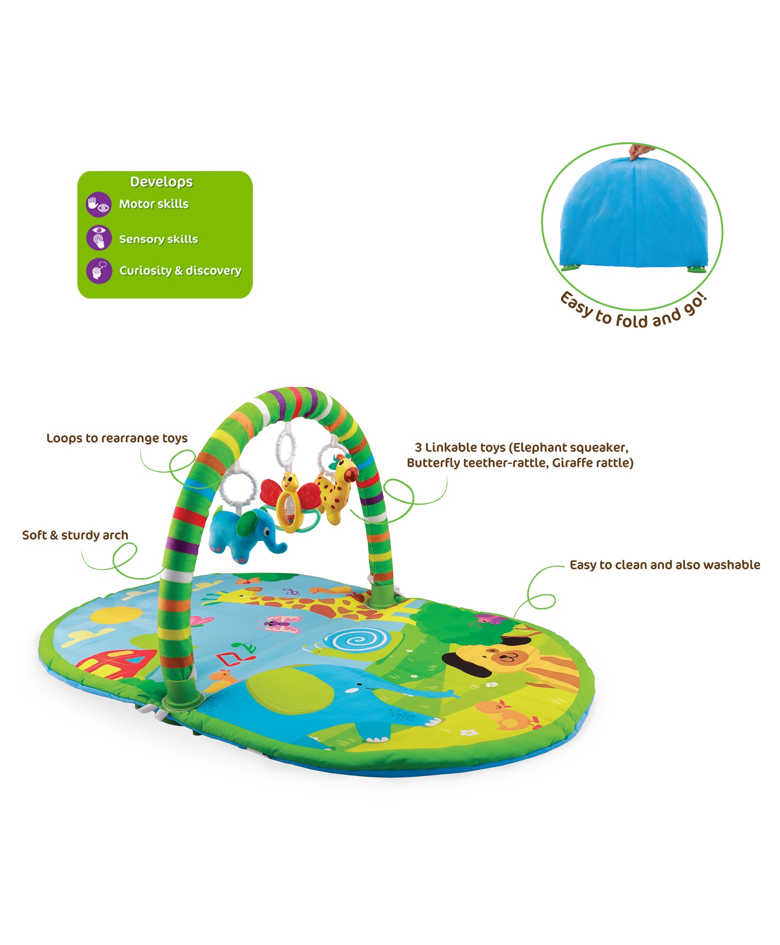 Giggles 3 in 1 Deluxe Play gym - Multicolor