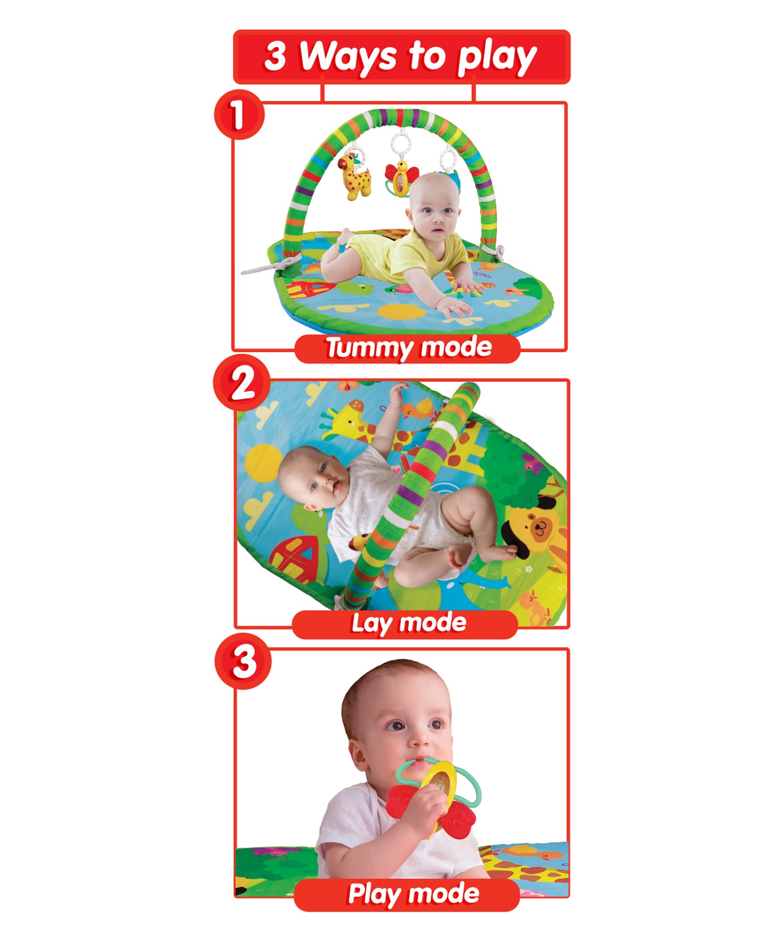 Giggles 3 in 1 Deluxe Play gym - Multicolor