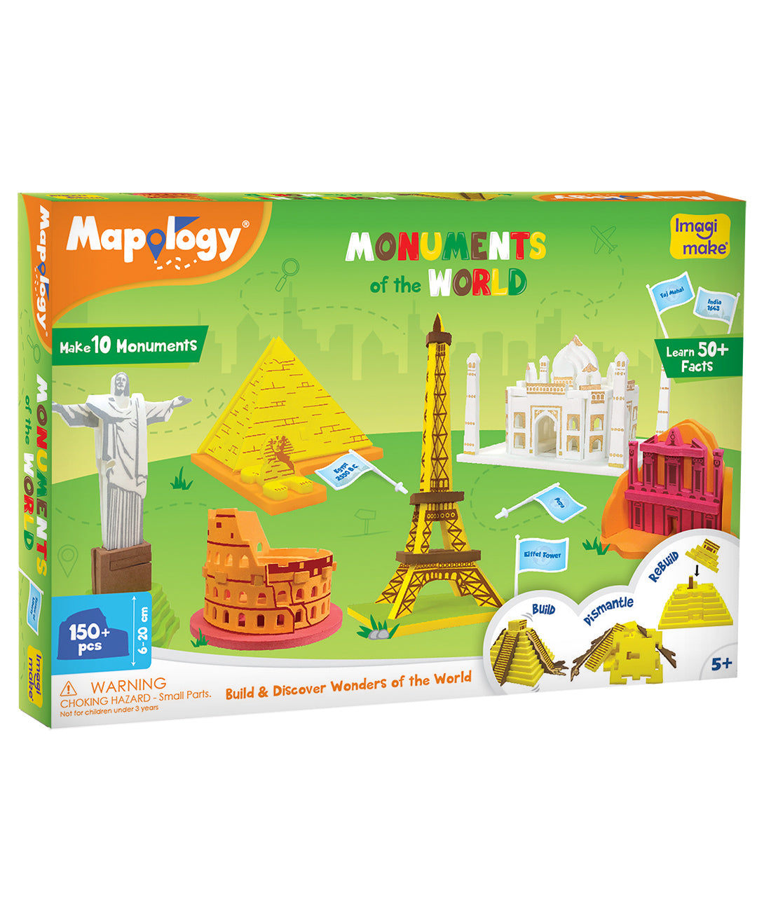 ImagiMake Mapology Monuments of the World Multicolour - 150 Pieces+