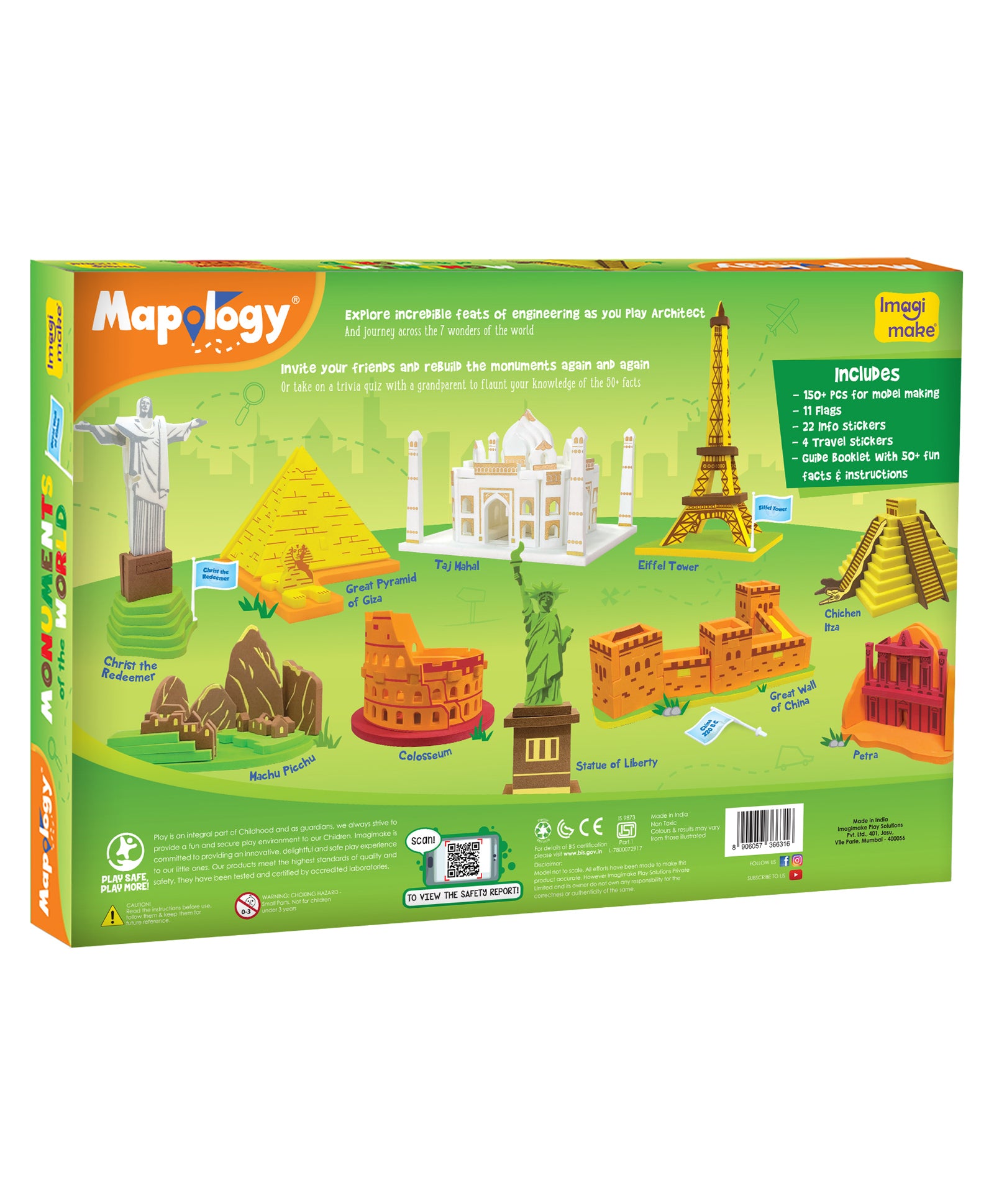ImagiMake Mapology Monuments of the World Multicolour - 150 Pieces+