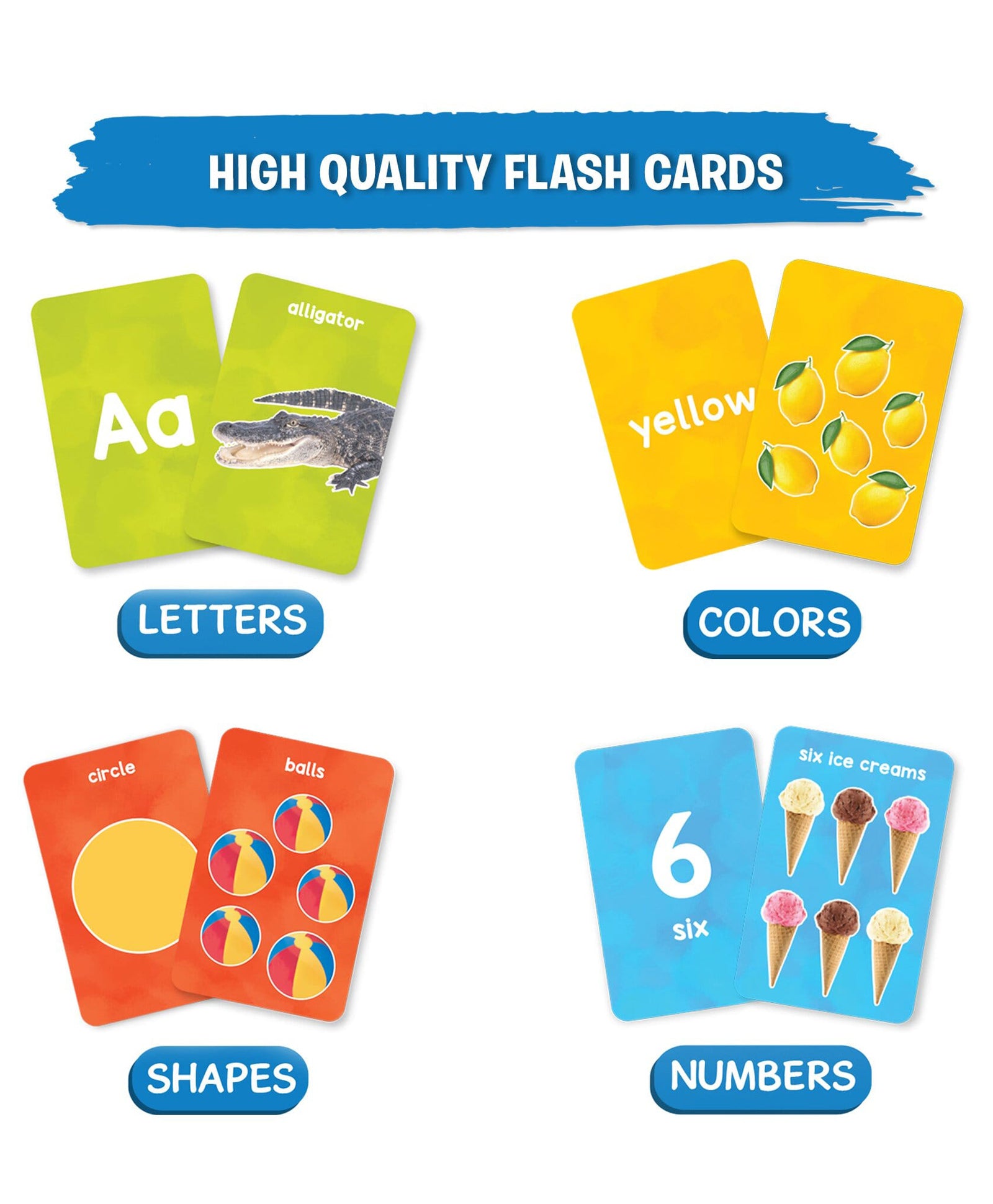 Skillmatics Flash Cards Letters Numbers Shapes And Colors Multicolor - 50 Pieces