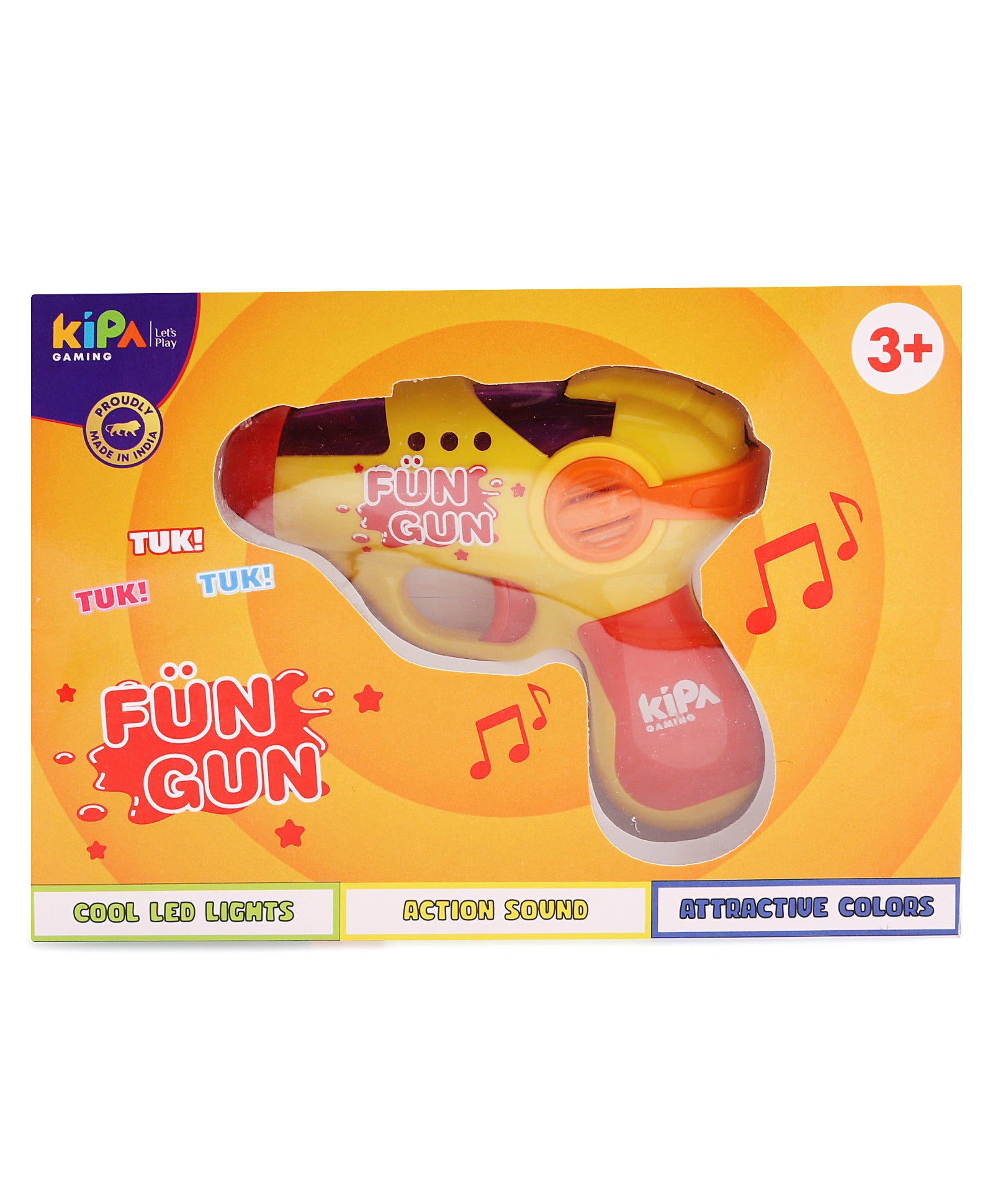 Kipa Fun Gun With Light & Music | Assorted Color & Design