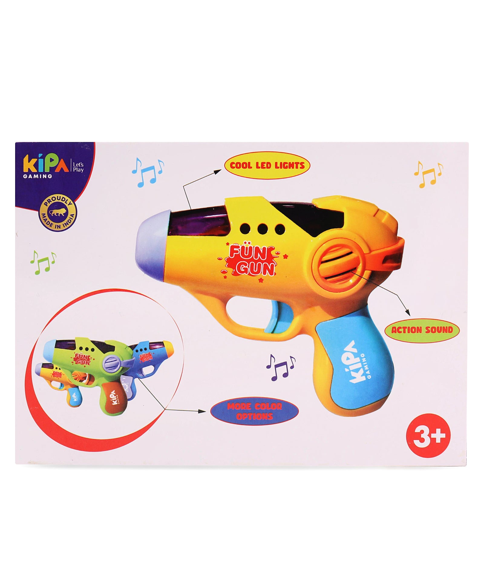 Kipa Fun Gun With Light & Music | Assorted Color & Design