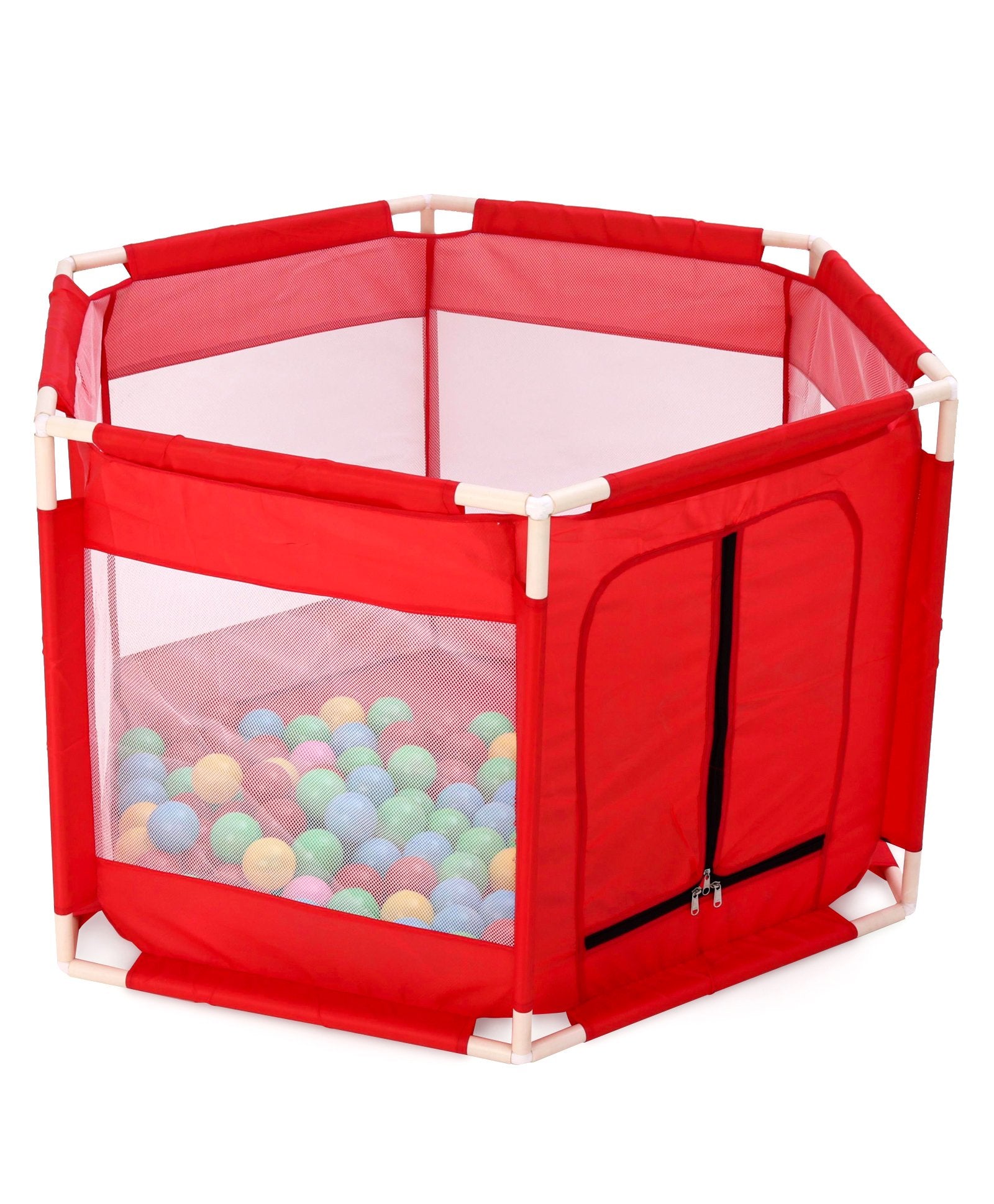 Hexagon Activity Ball Pool Tent with 100 Balls - Color May Vary