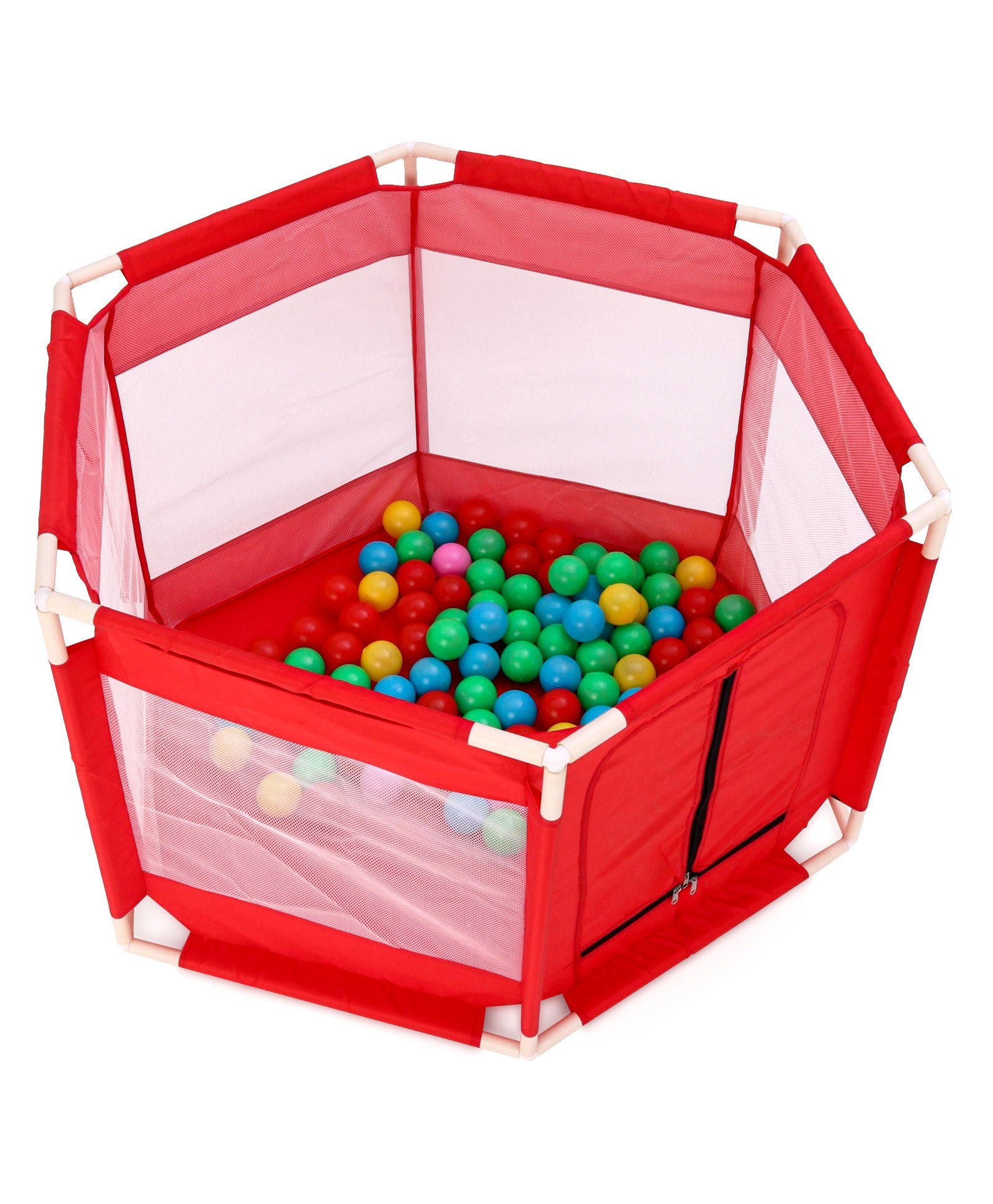 Hexagon Activity Ball Pool Tent with 100 Balls - Color May Vary