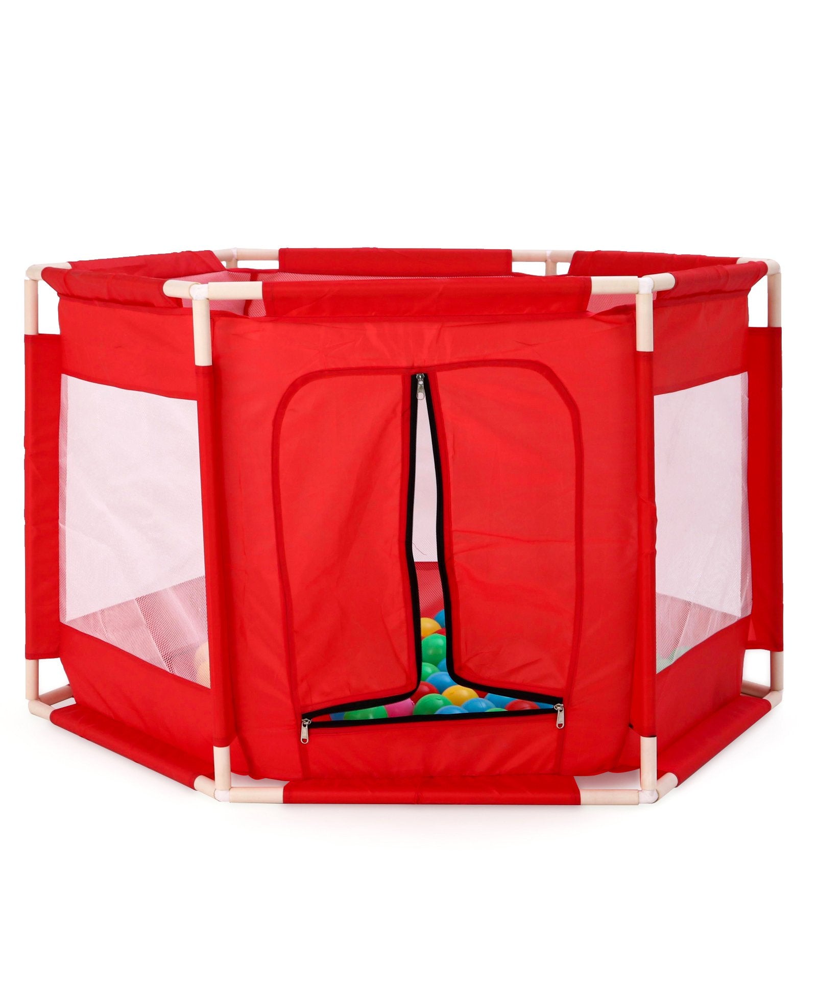 Hexagon Activity Ball Pool Tent with 100 Balls - Color May Vary