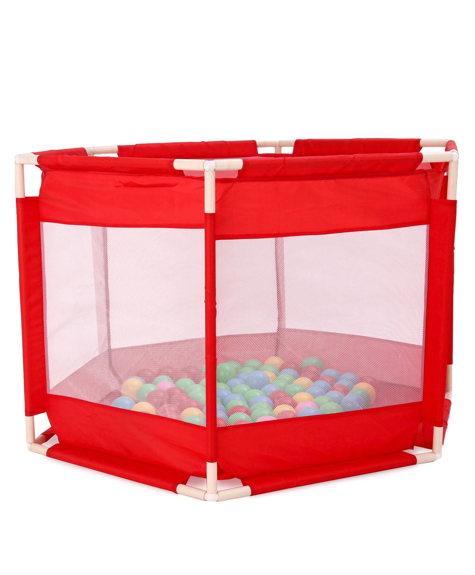 Hexagon Activity Ball Pool Tent with 100 Balls - Color May Vary