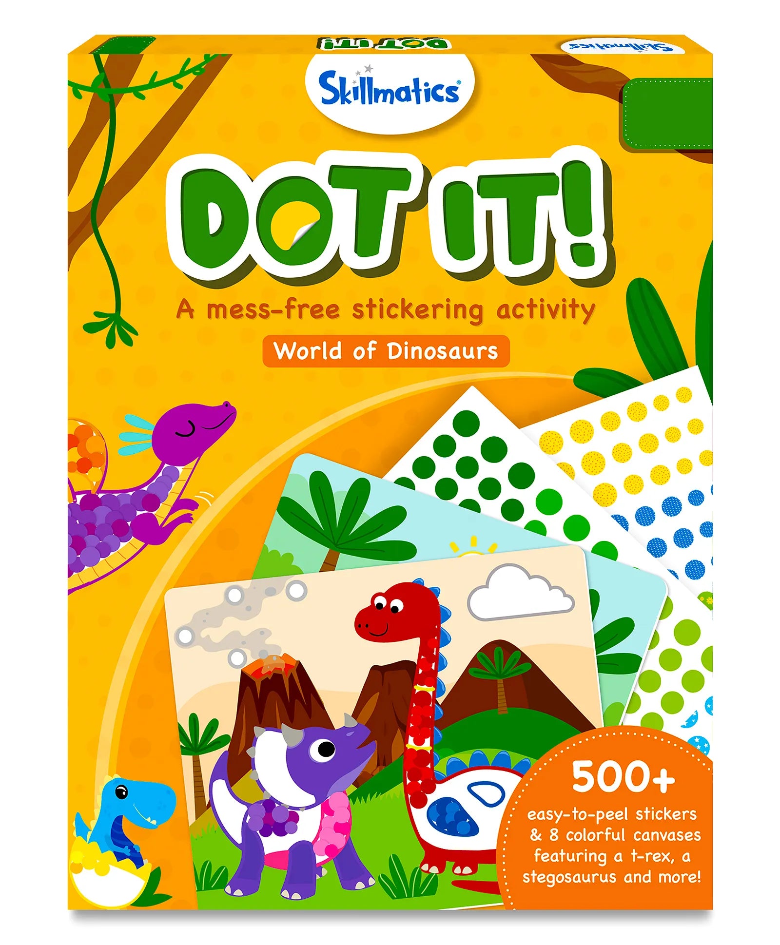 Skillmatics Art Activity Dot it - No Mess Sticker Art, 8 Dinosaur Themed Pictures, Gifts for Ages 3 to 6