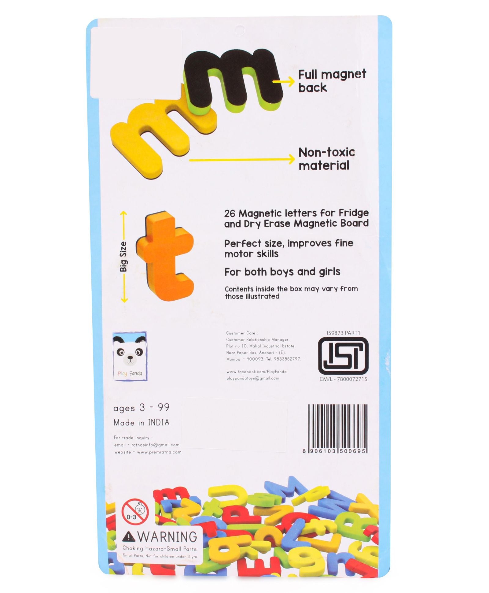 Play Panda ABC Magnets Small Letters - 26 Pieces