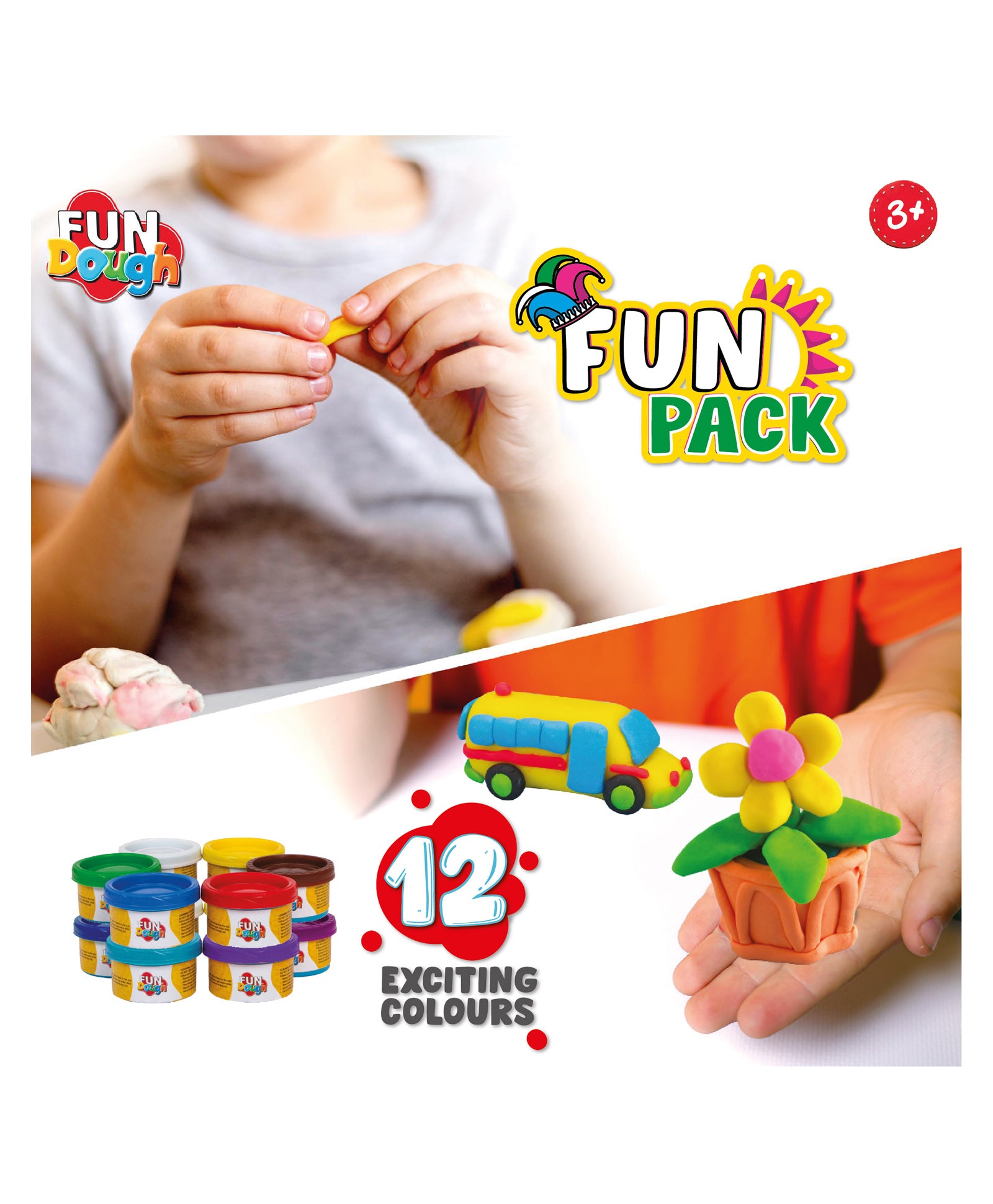 Funskool Fun Dough Funpack Pack of 12 Multicolor Dough