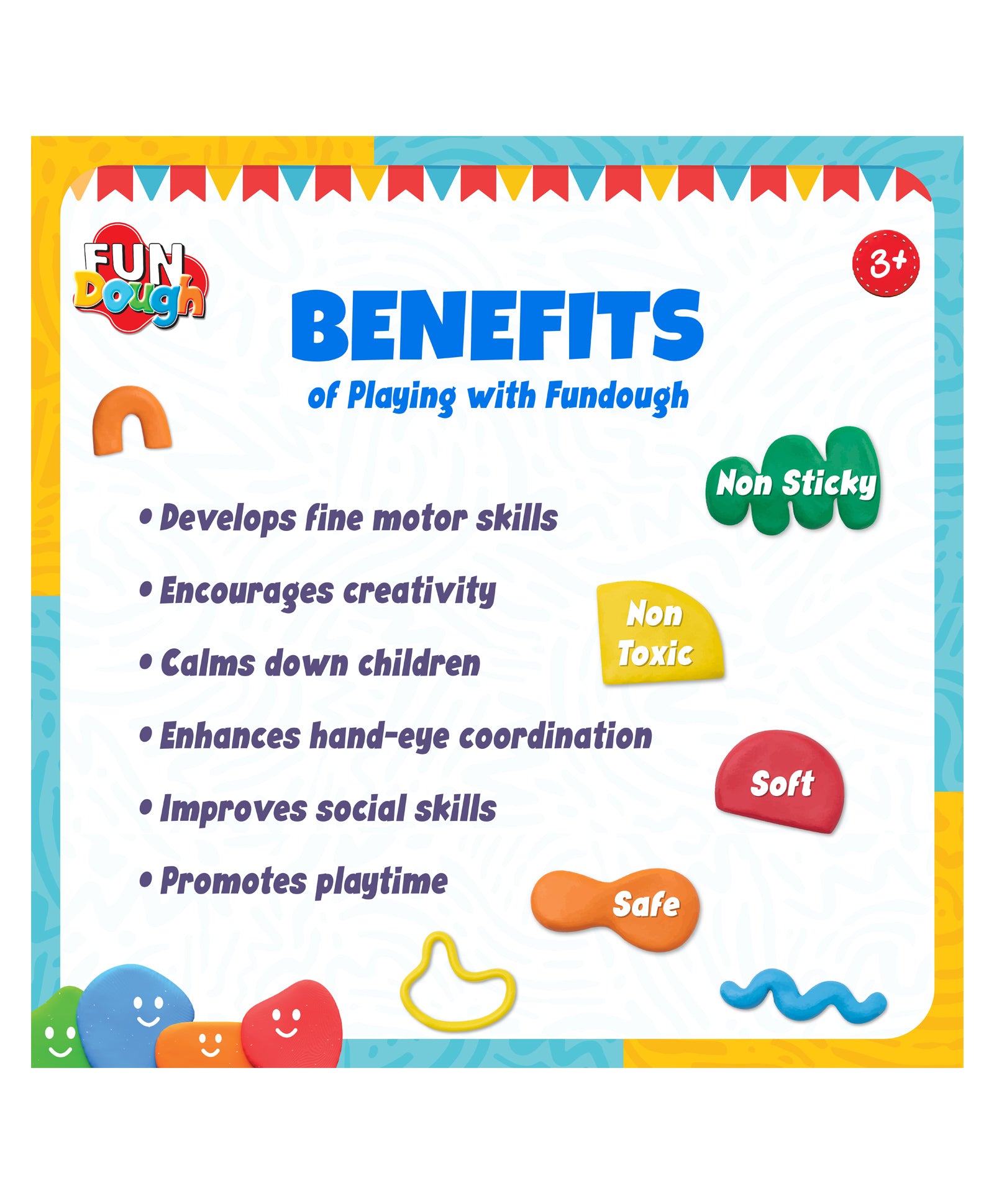 Funskool Fun Dough Funpack Pack of 12 Multicolor Dough