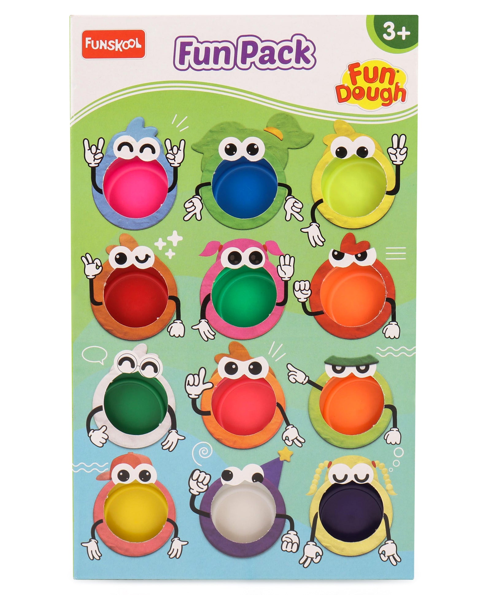 Funskool Fun Dough Funpack Pack of 12 Multicolor Dough