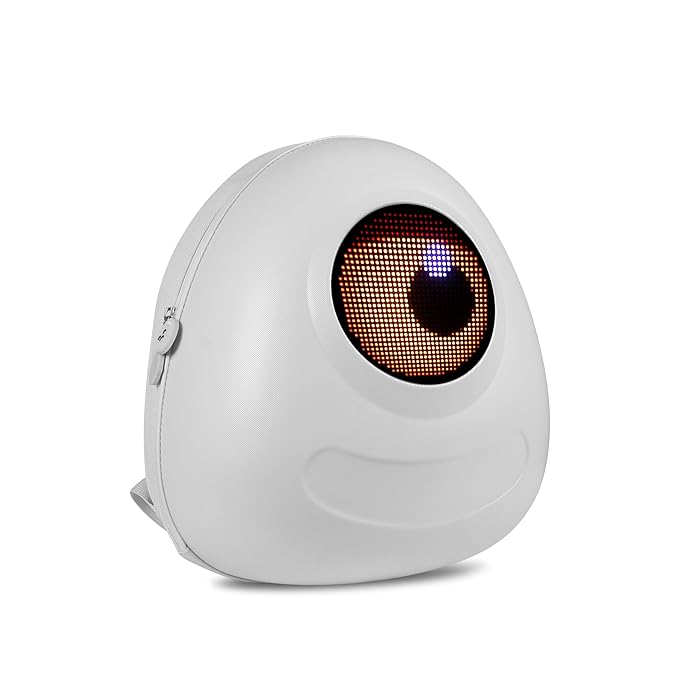 Hookaba: GlowBuddy LED Eyes Kids Backpack,Waterproof IPX5 Premium PU 13 Ltr Capacity For Kids - Multicolor