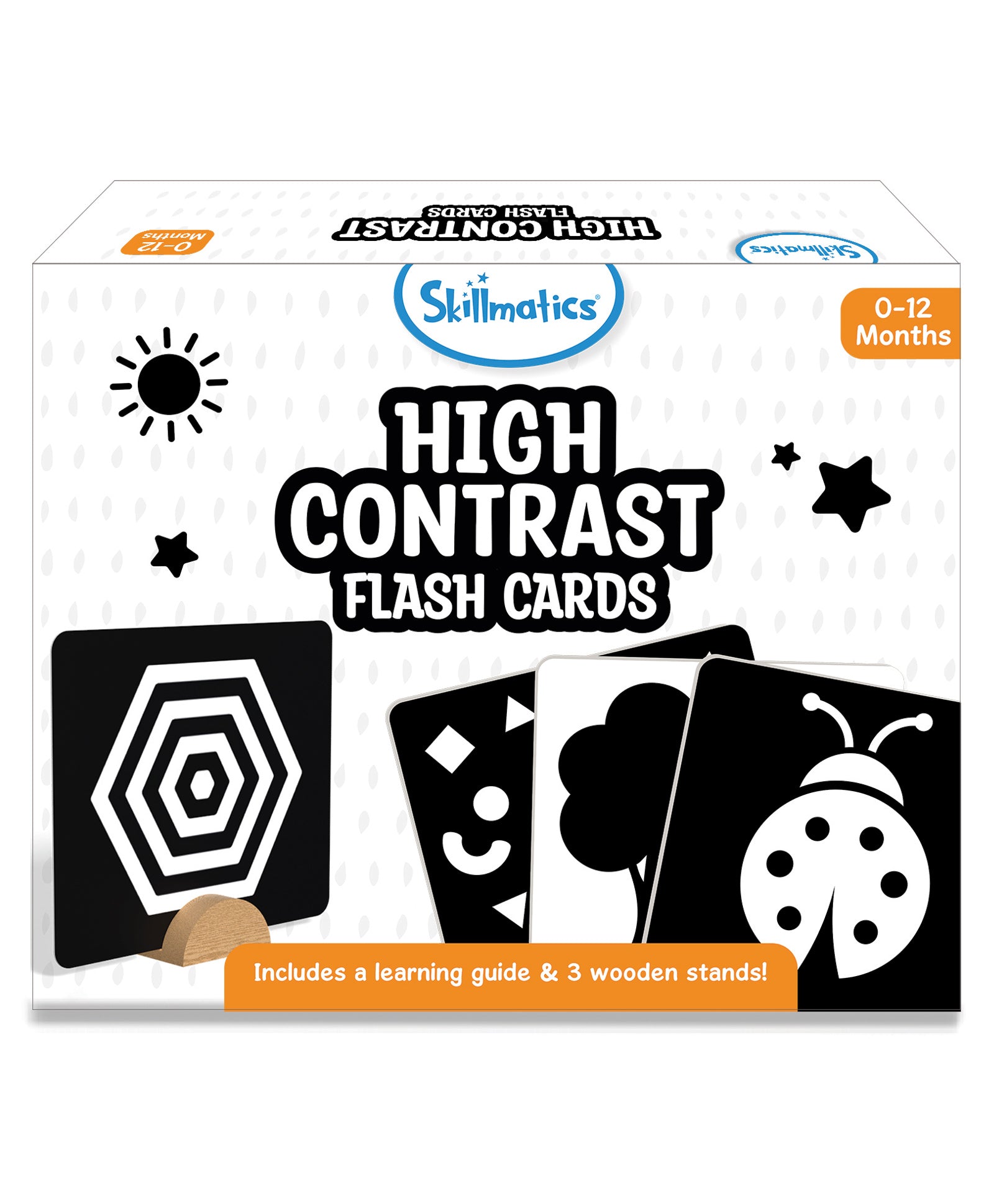 Skillmatics High Contrast Flash Cards Black White - 30 Cards