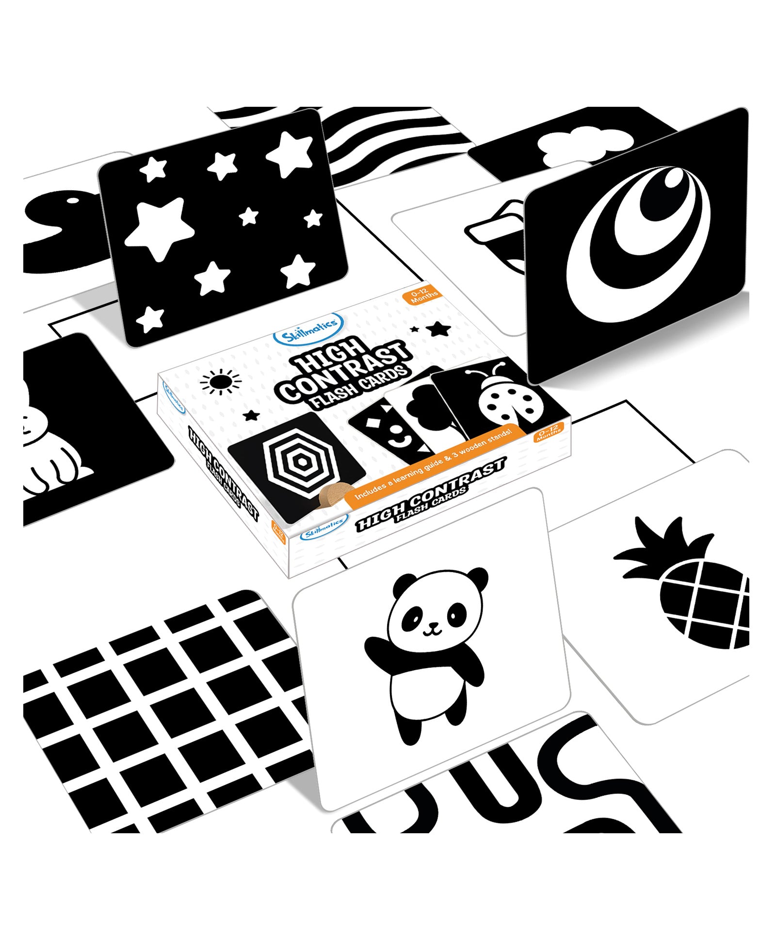 Skillmatics High Contrast Flash Cards Black White 30 Cards Kidsinfy.in