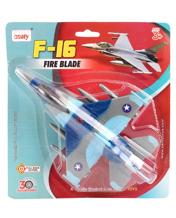 Centy F-16 Pull Back Action Fire Blade Plane - Multicolor