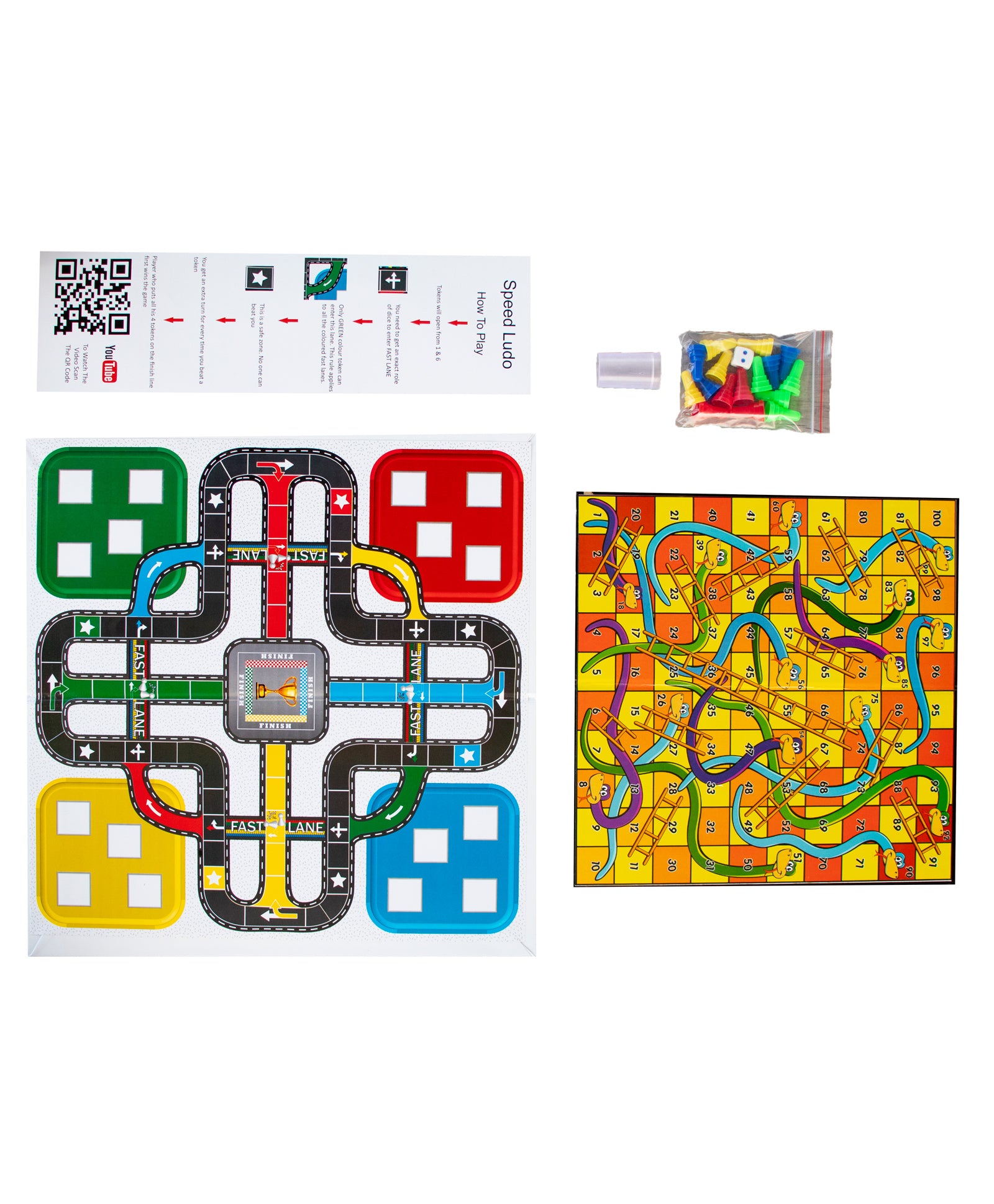 Folks Work Ludo 3 in 1 Assorted Colours