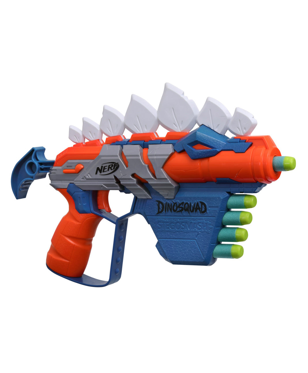 Nerf Dino Squad Stego Smash Dart Blaster with 5 Elite Darts - Blue & Red