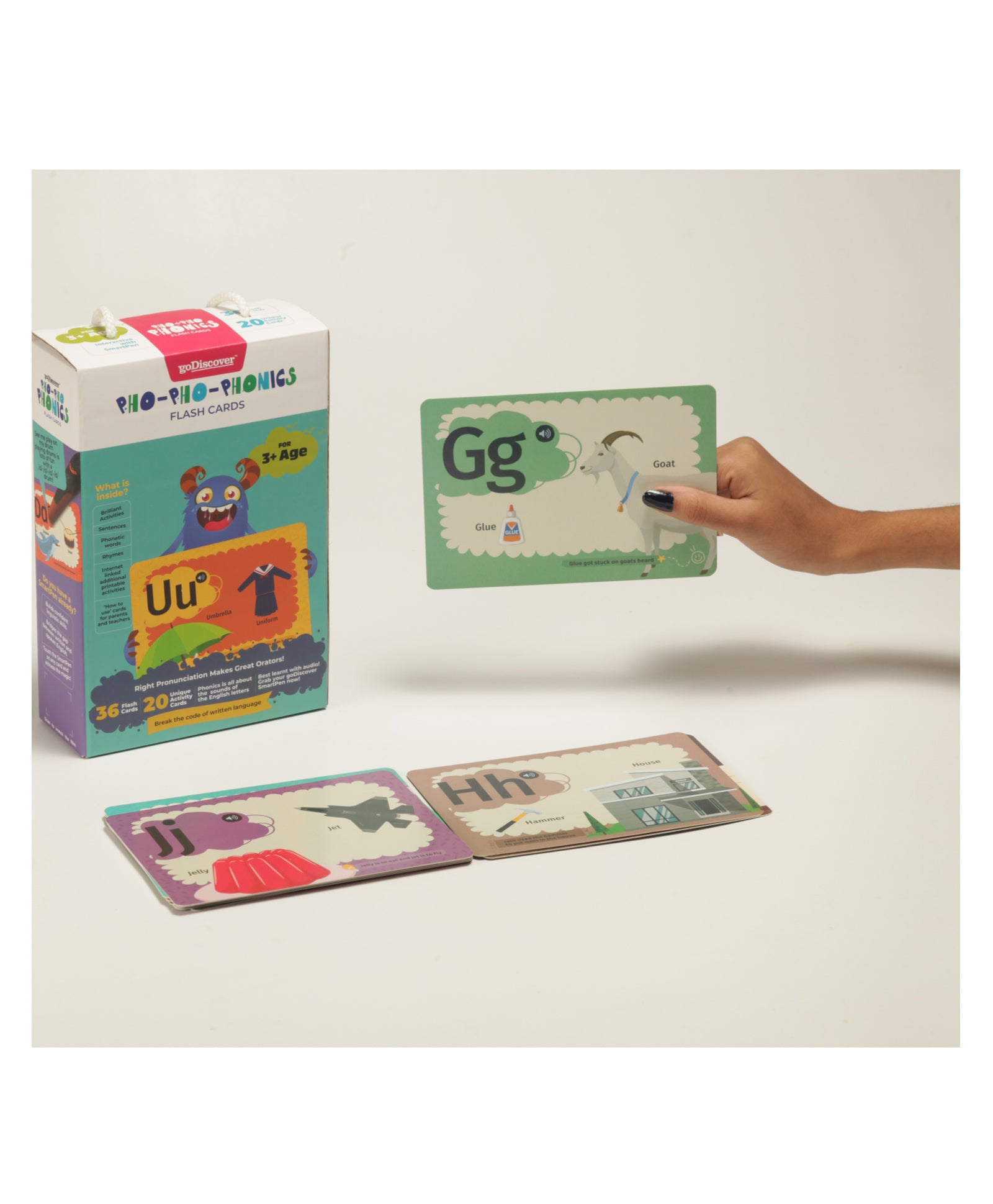 goDiscover Pho Pho Phonics Flash and Activity Cards - 56 Cards