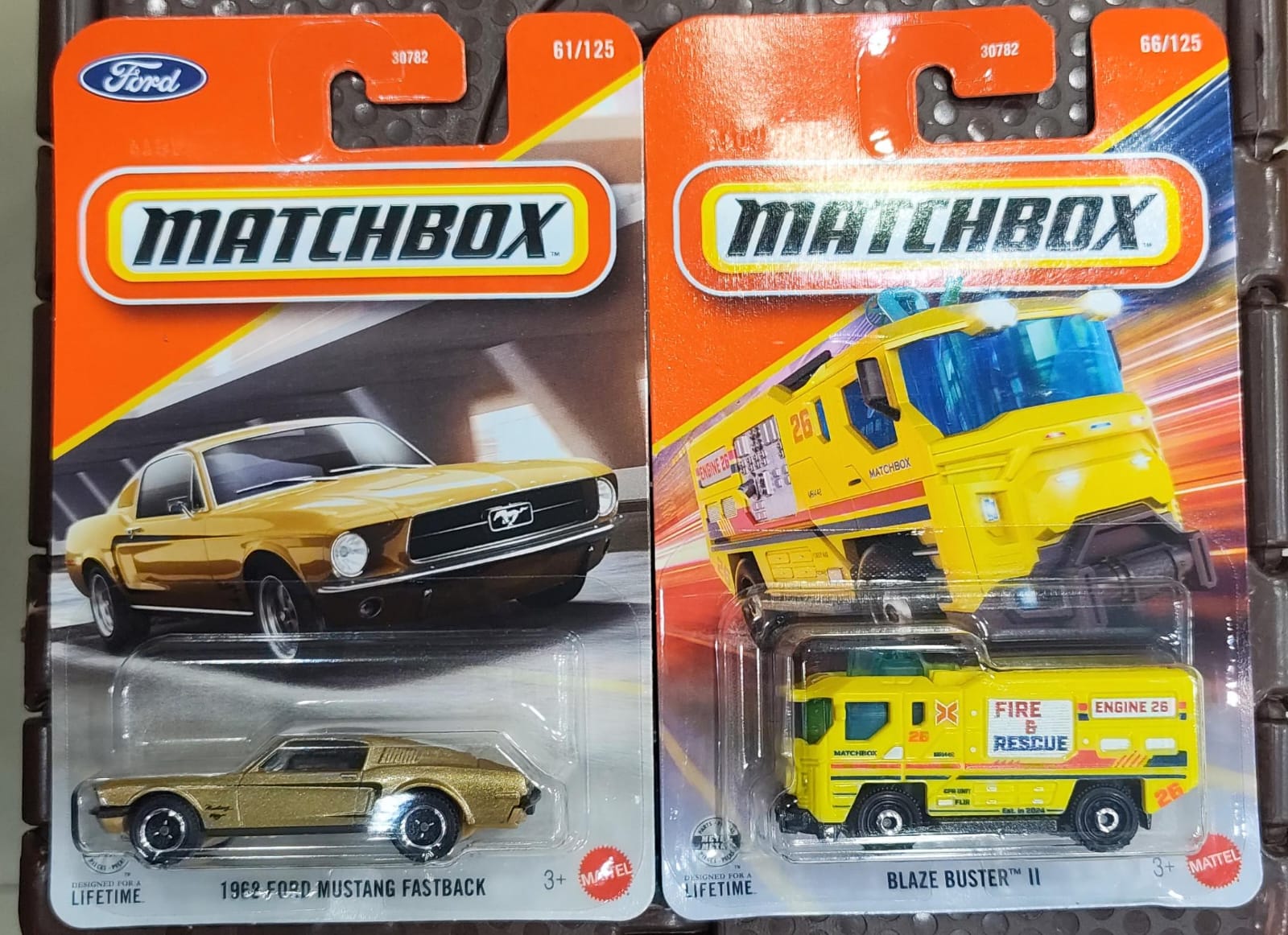 Matchbox Cars 2026 - Combo Pack of 2 Pcs - 1968 Ford Mustang Fastback & Blaze Buster II - 30782-95FG