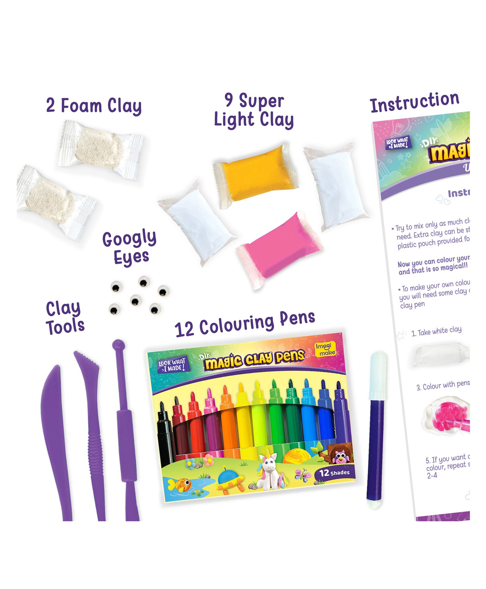 Imagi Make Magic Clay Unicorn Kit - Multicolour