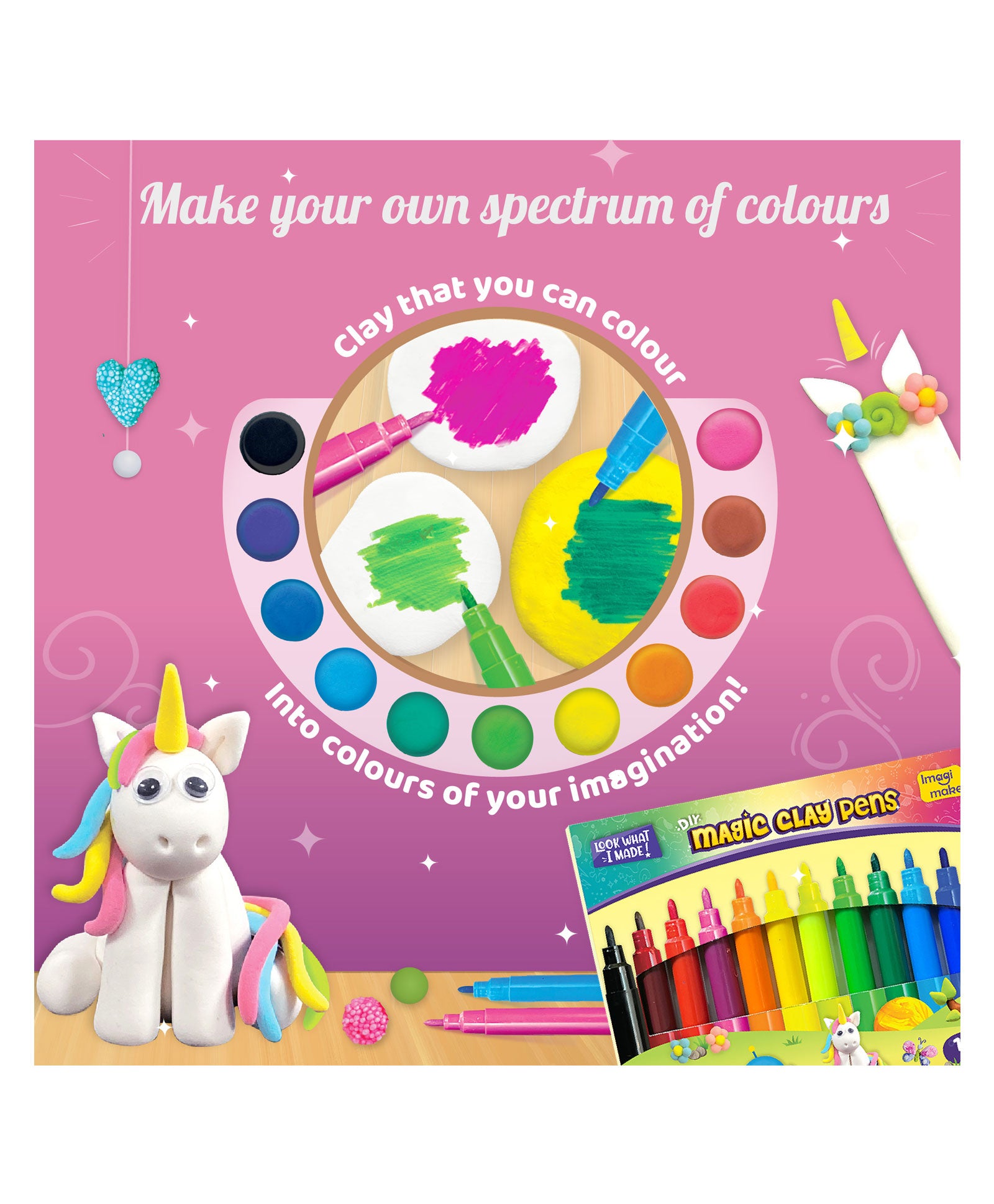 Imagi Make Magic Clay Unicorn Kit - Multicolour