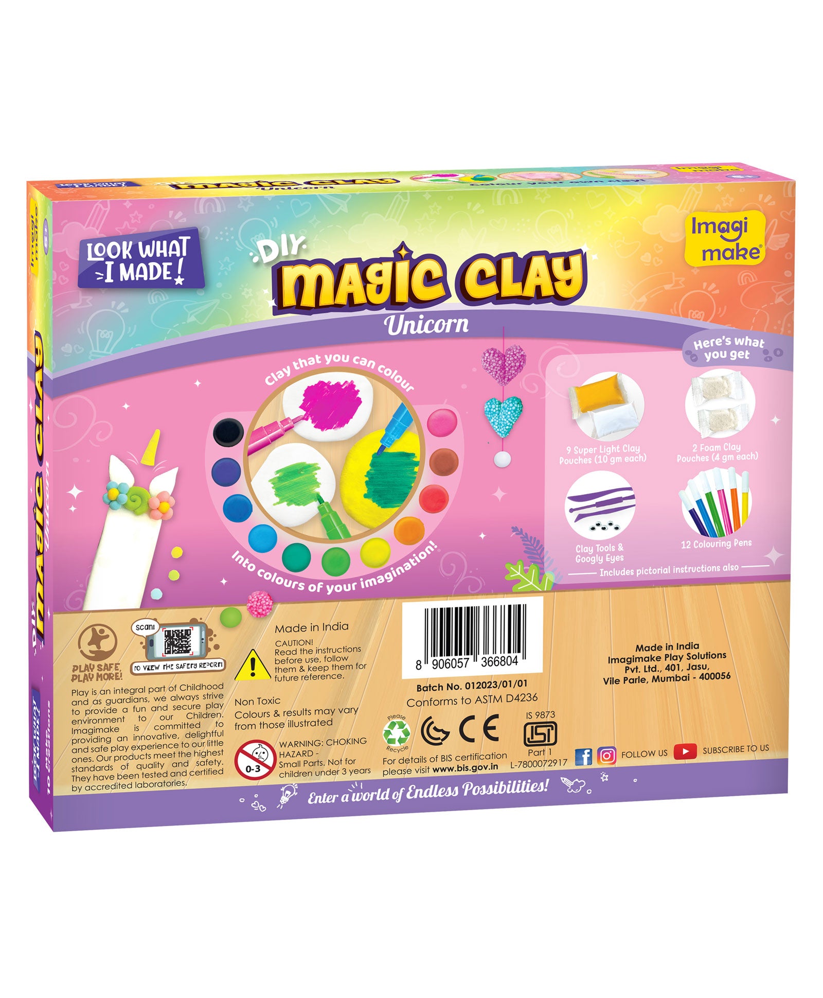 Imagi Make Magic Clay Unicorn Kit - Multicolour