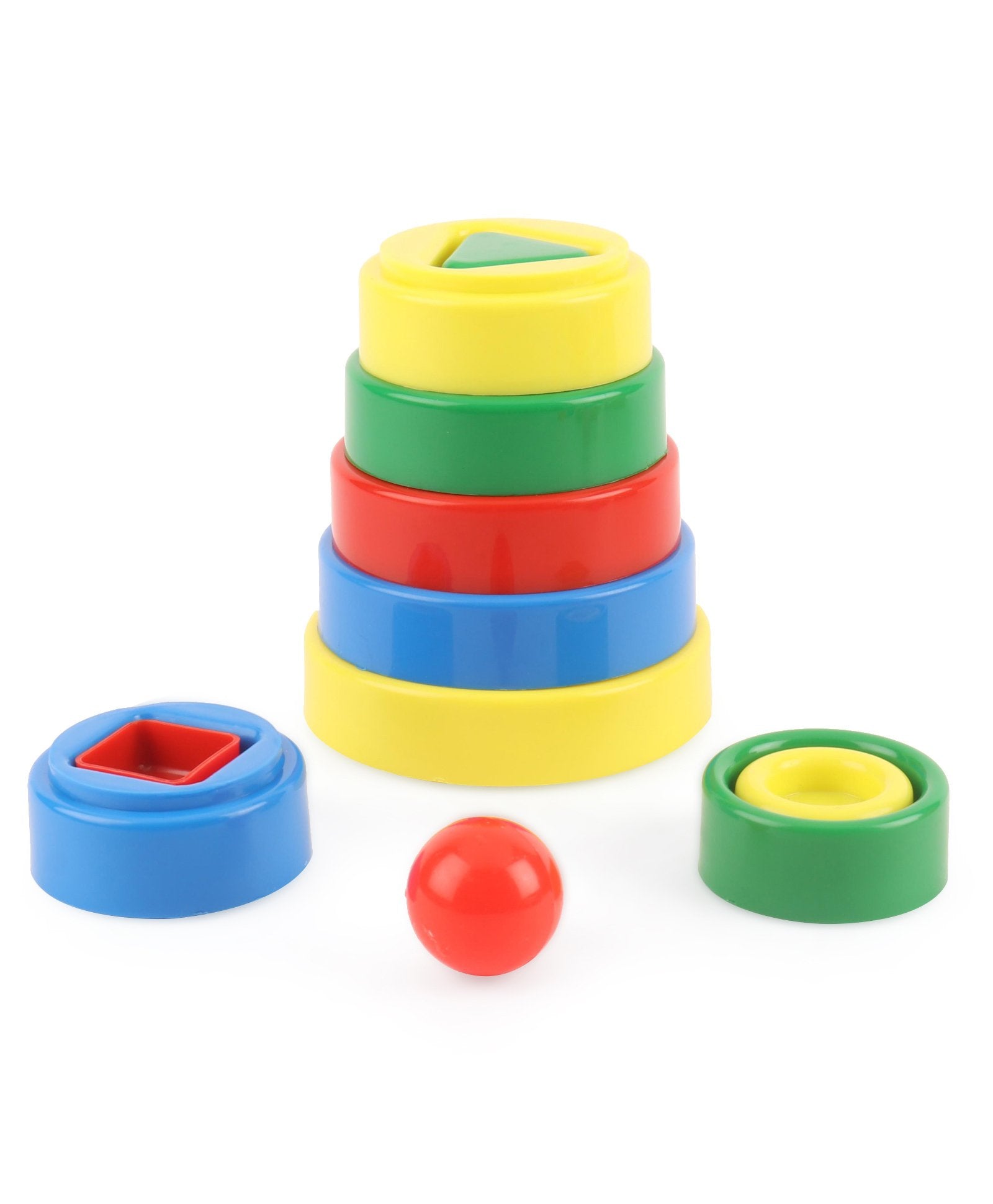 Ratanas Shape Sorter and Stacker Multicolor Kidsinfy.in