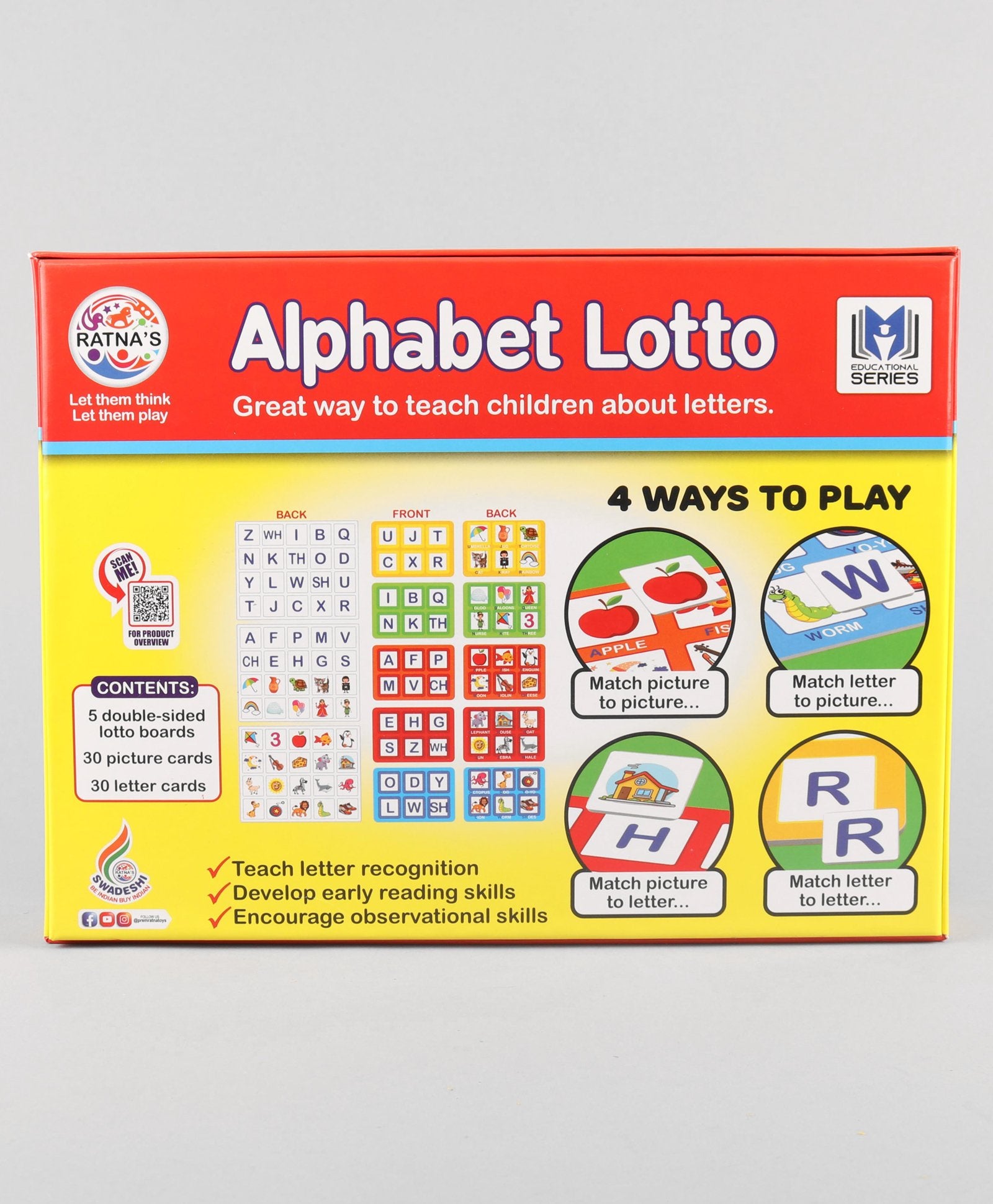 Ratnas Alphabet Lotto Multicolor Kidsinfy.in