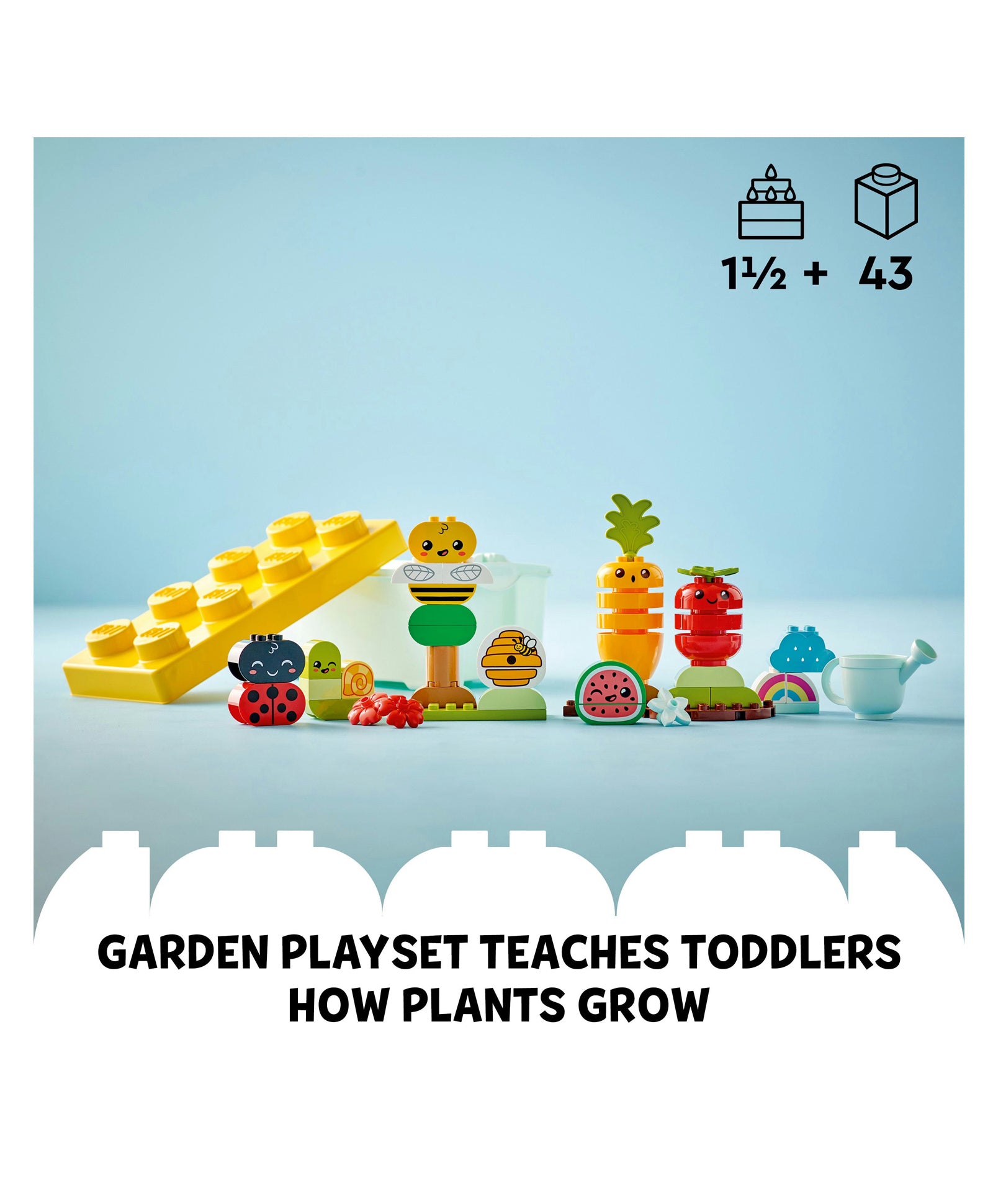 LEGO 10984 Duplo My First Organic Garden Building Toy Set of 43 Pieces- Multicolor