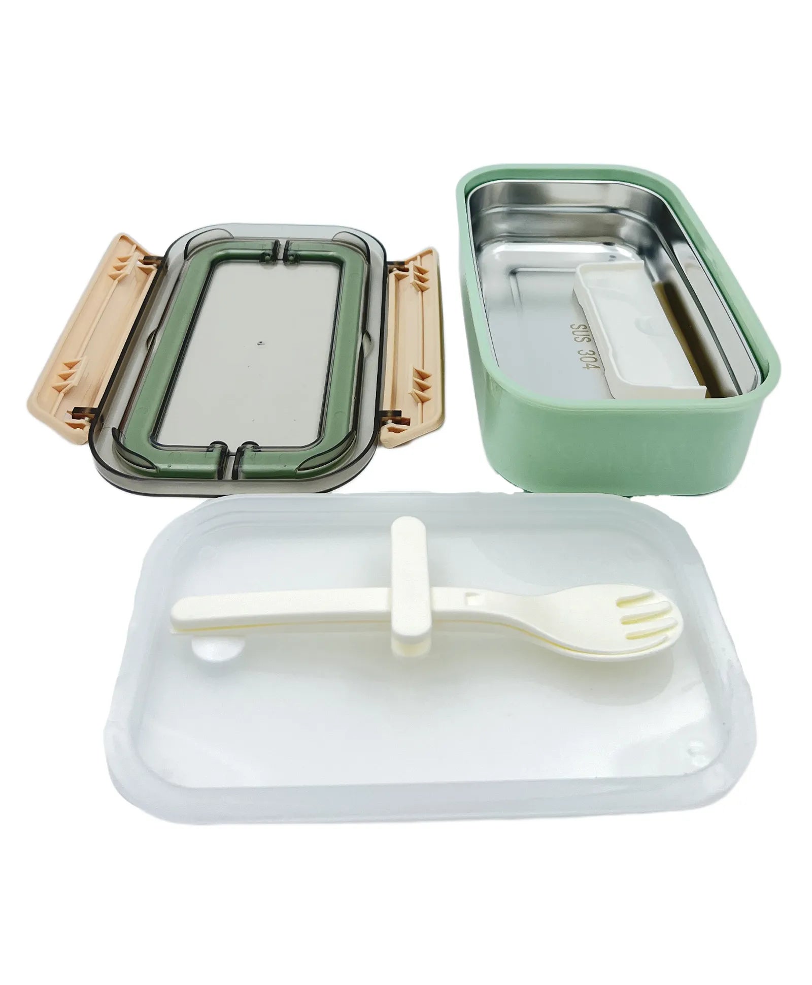 Thermoware Lunch Box with Stainless Steel Inner Case Fork & Spoon 650 ml - Multicolor