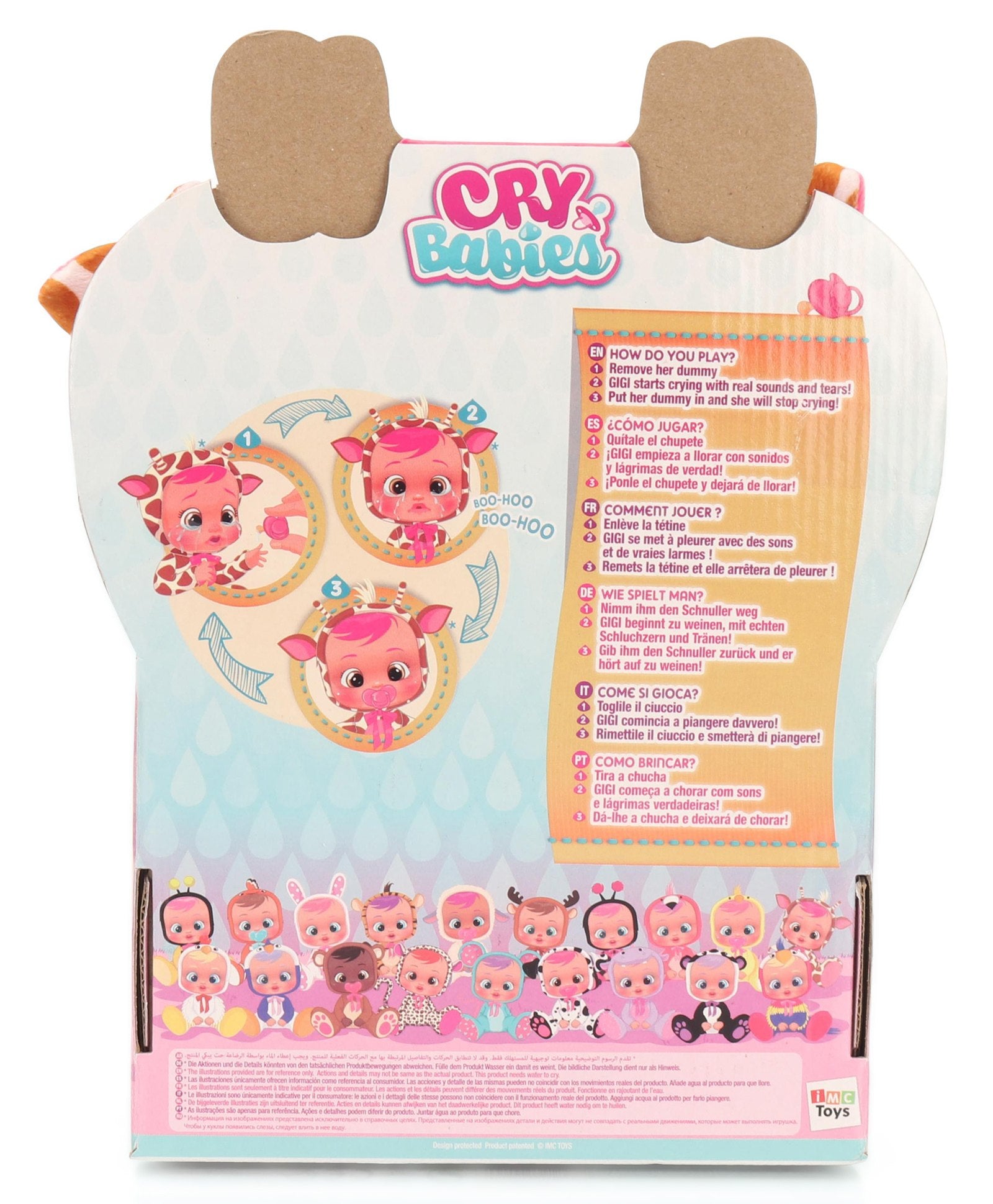 Cry Babies Battery Operated Gigi Doll in Multicolour Dress - Height 24 cm