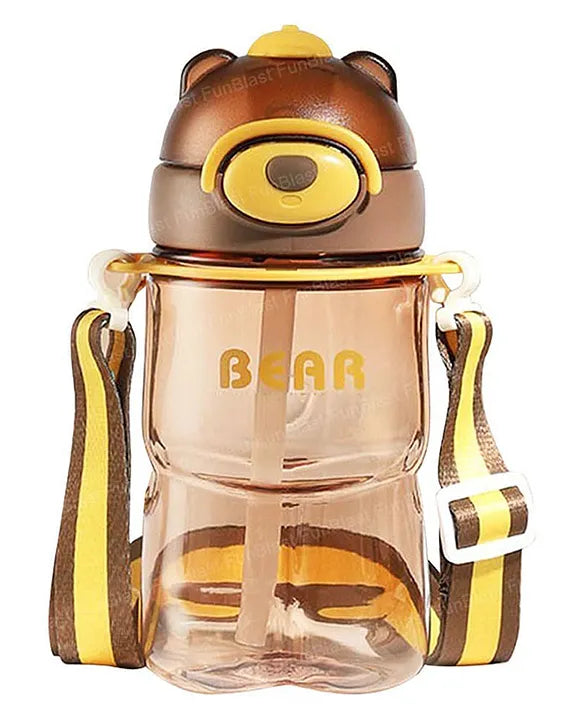 Water Bottle for Kids, Animal Theme Bottle for Kids, 800 ML Cute Design Water Bottle with Sipper and Strap, Anti-leak Cartoon Kids Water Bottle for Kids