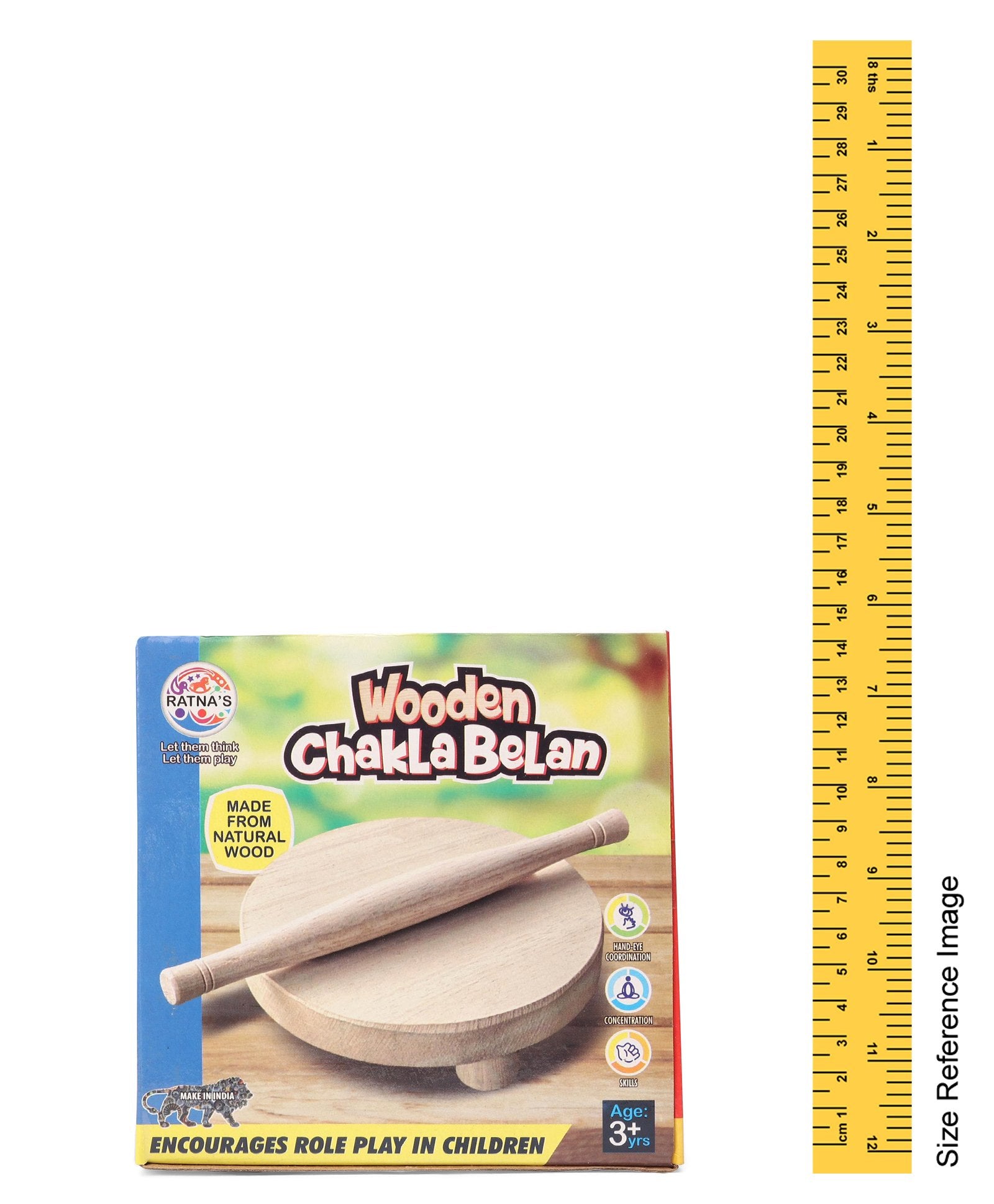 Ratnas Wooden Chakla Belan - Multicolor