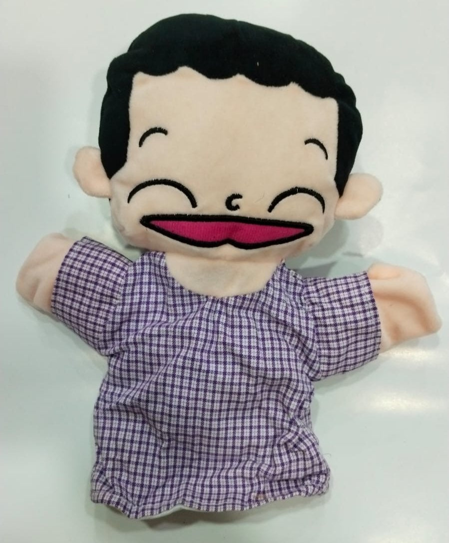 Smiley Boy Soft Plush Hand Puppet - Brown