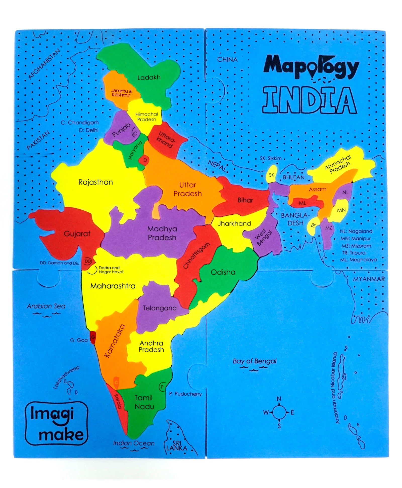 Imagimake Mapology India Map Puzzles - Learning & Educational Toys - Puzzles for Kids