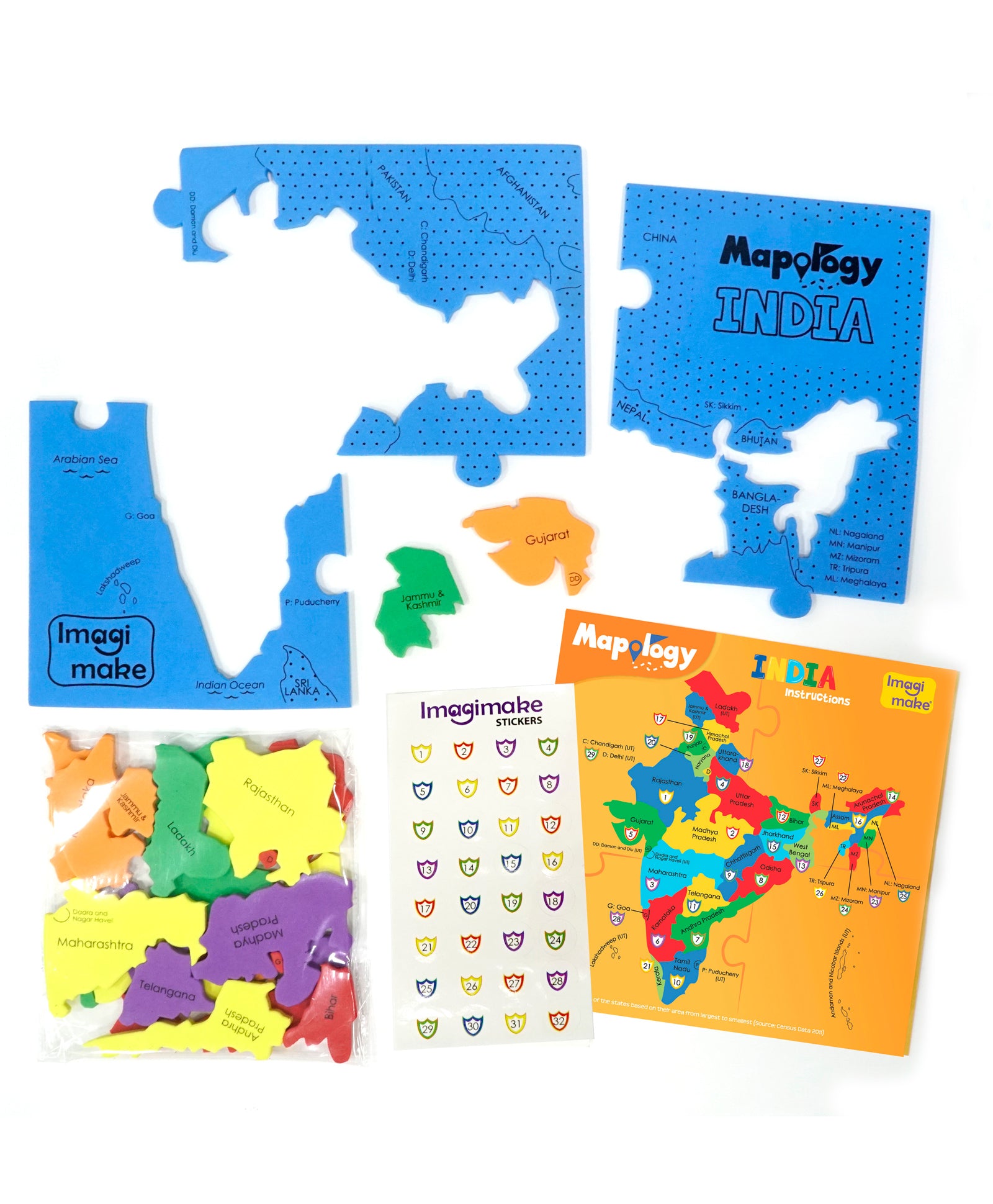 Imagimake Mapology India Map Puzzles - Learning & Educational Toys - Puzzles for Kids