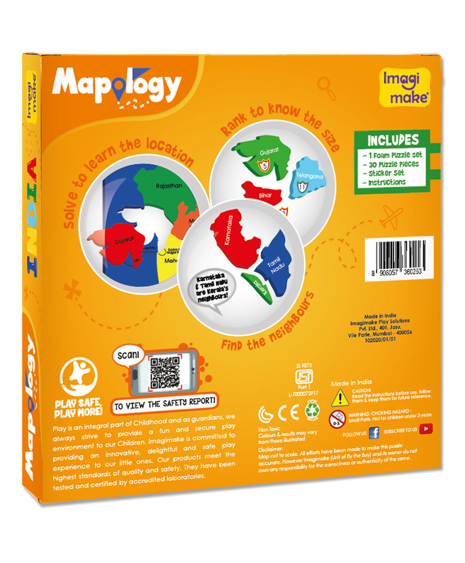 Imagimake Mapology India Map Puzzles - Learning & Educational Toys - Puzzles for Kids