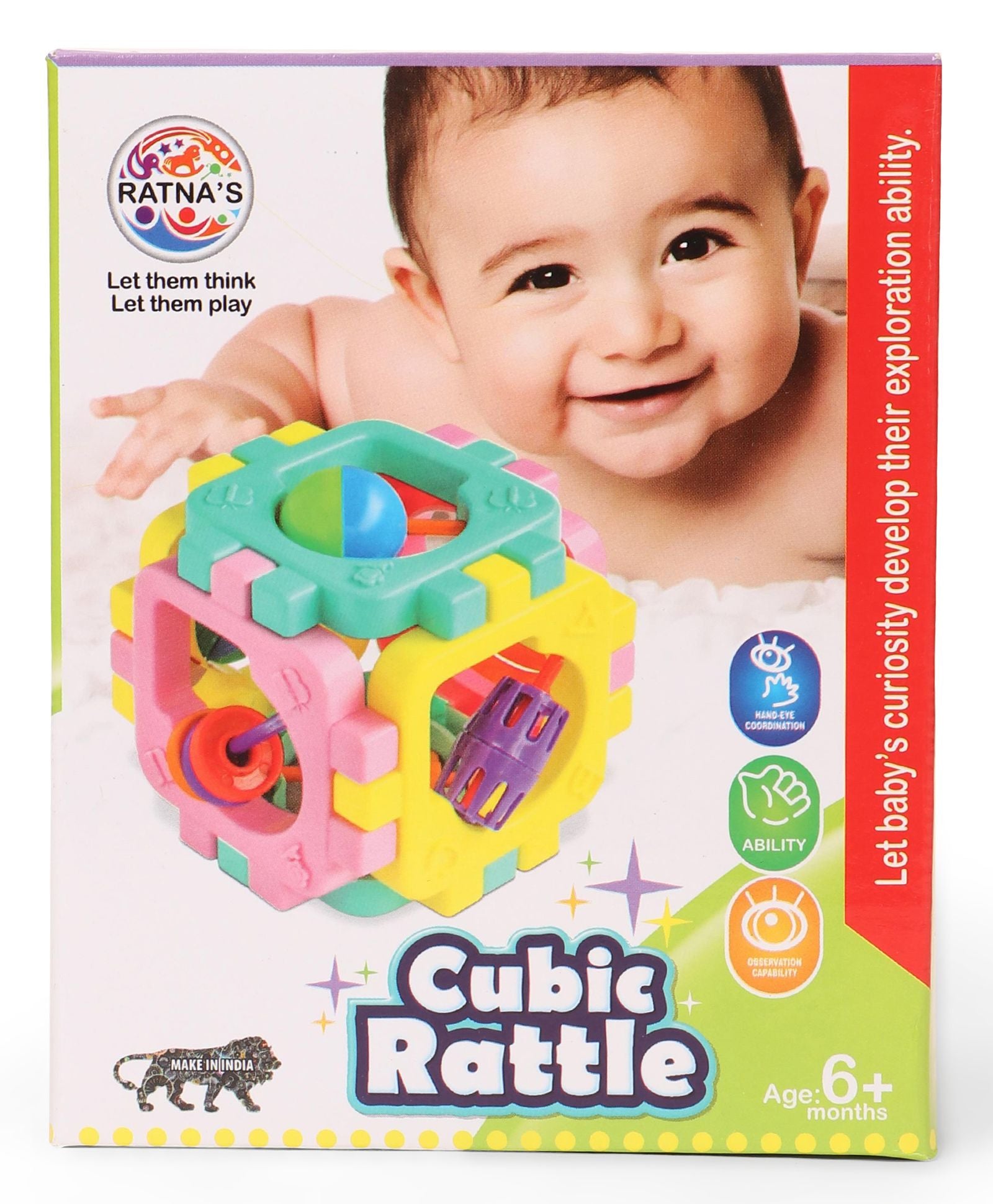 Ratna's Bombino Rattle Set Colourful Plastic Non Toxic Pack of 10  Attractive Rattle for New Borns, A Perfect Baby Shower Gift Set with Box  Packing, Assorted Colours