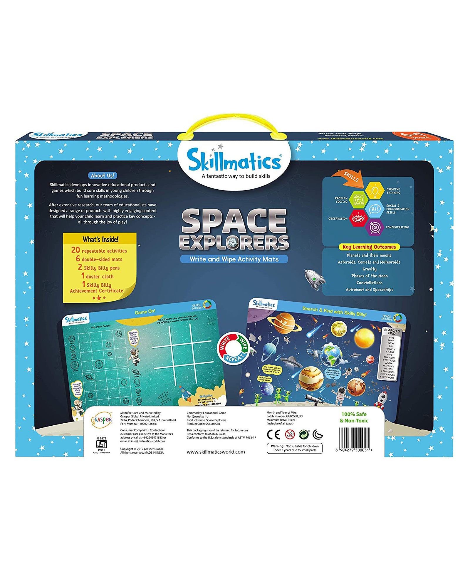 Skillmatics Educational Game - Space Explorers Activity Mats - Color may vary