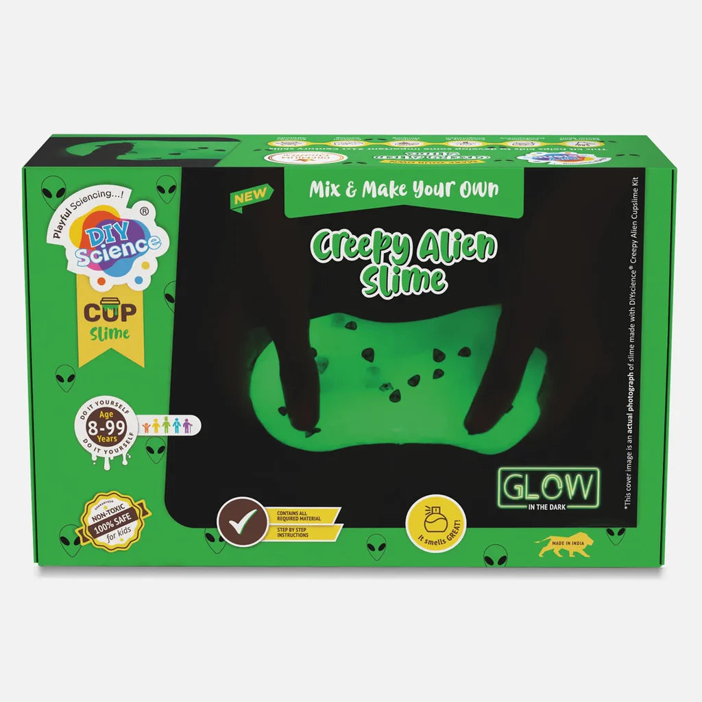 DIYScience DIY Science Glow In The Dark Green Alien Slime Kit - Multicolor